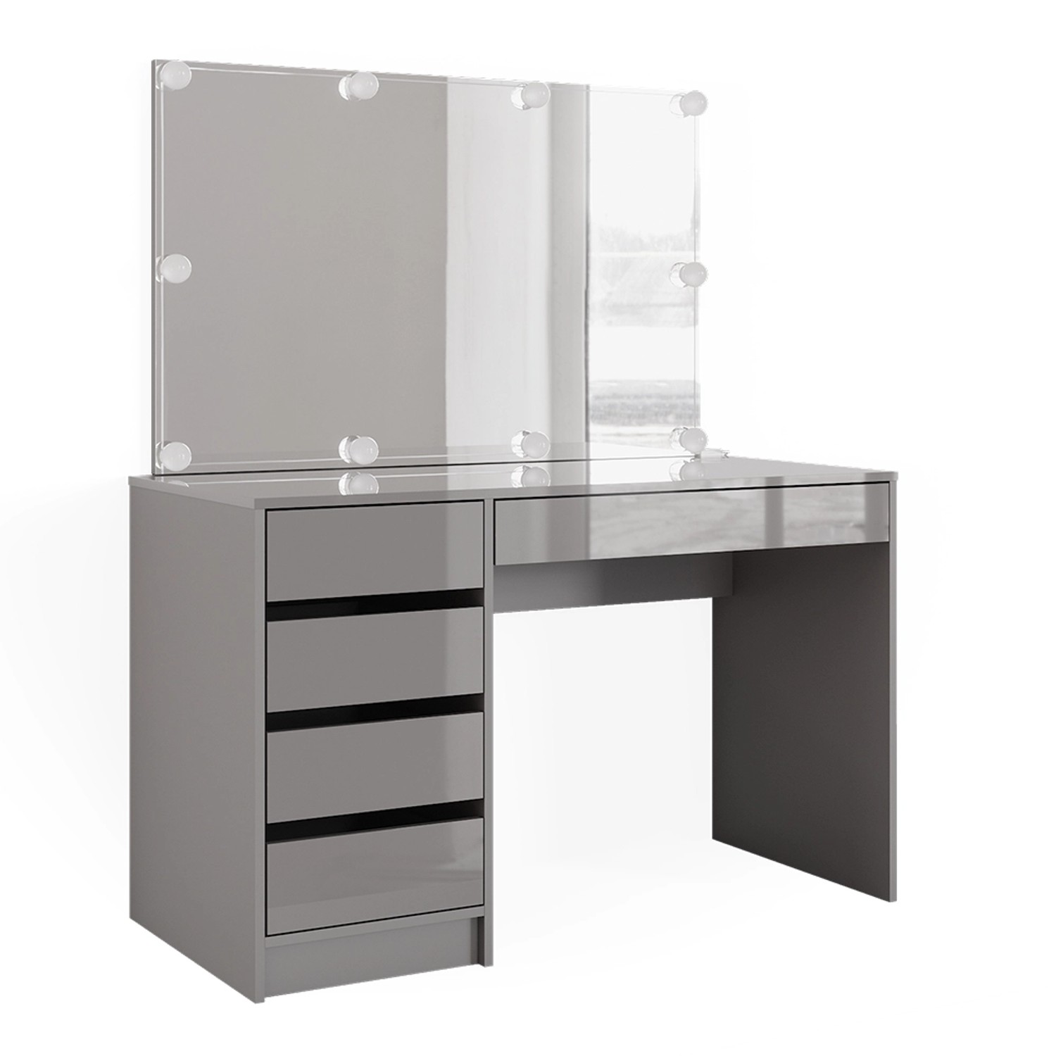 Vicco Schminktisch Sherry Grau 120 cm mit LED Beleuchtung