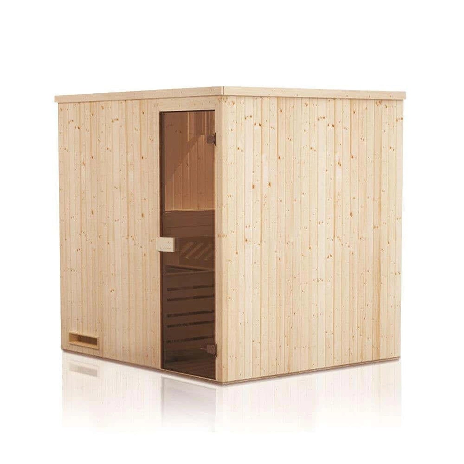 Finntherm Sauna Cenik Naturbelassen 194 cm x 194 cm Wandstärke 40 mm