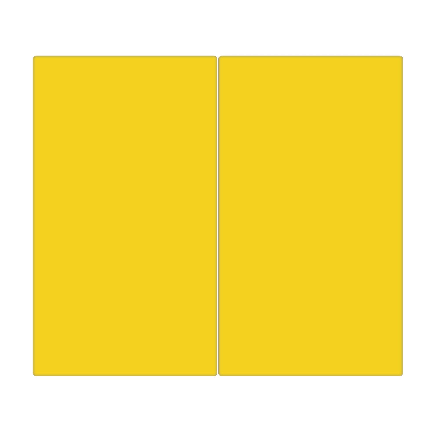 Banjado Herdabdeckplatte Glas 2 Teilig Je 30x52CM Schneidebrett Herdabdeckung Mit Motiv Sonnengelb