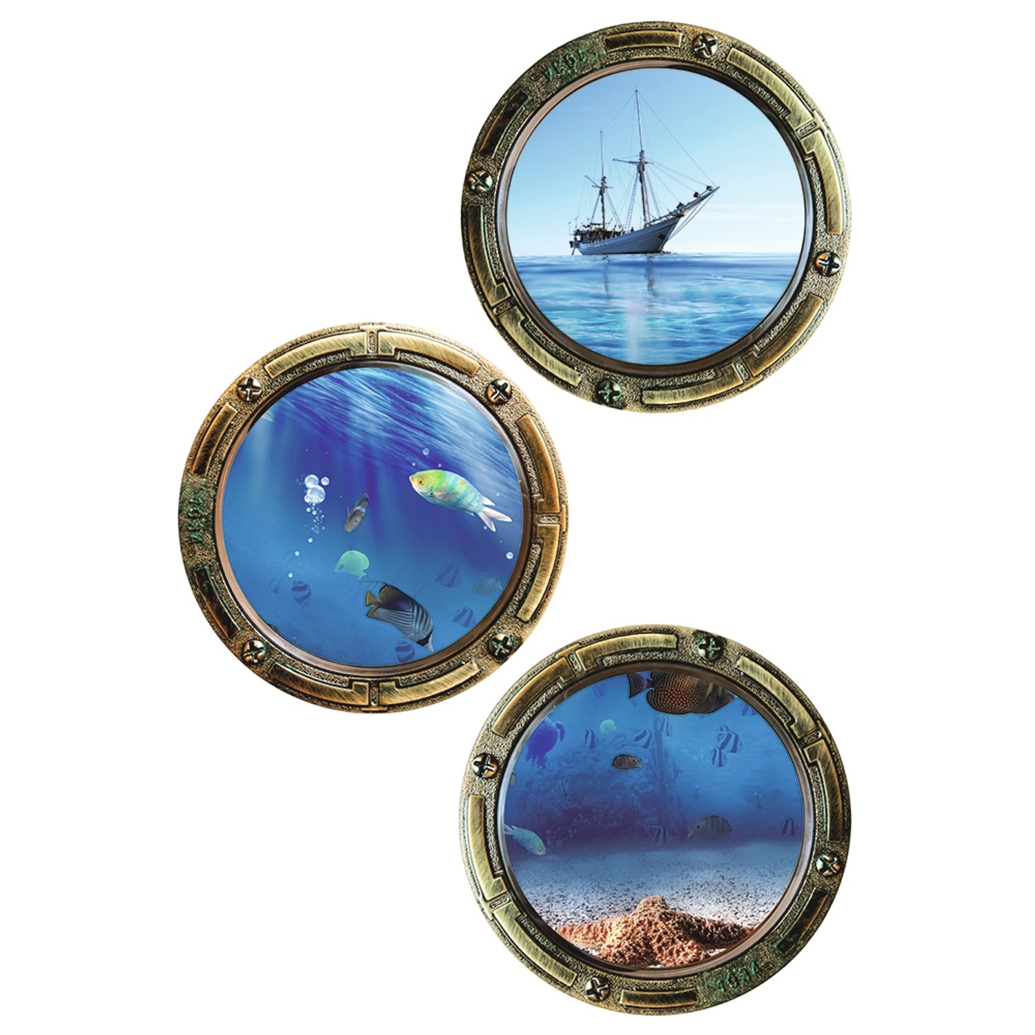 Sanders & Sanders Wandtattoo Unterwasserwelt Blau 42,5 x 65 cm 600316