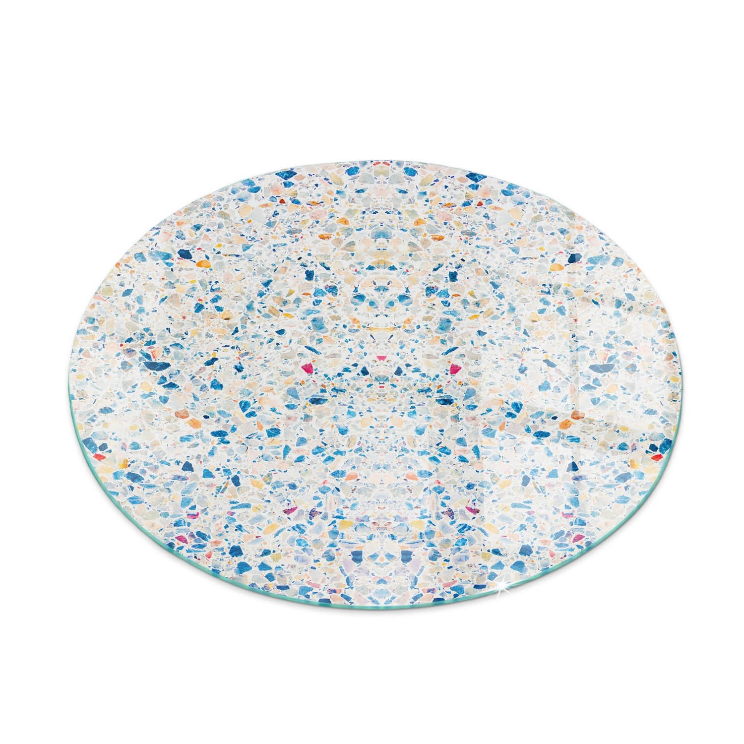 Tulup Glasplatte für Kamin Abstraktes Texturmuster Funkenschutzplatte Kaminöfen Runden 50x50 cm Weiß Glasplatte für Kamin Glasplatte unter Kaminöfen