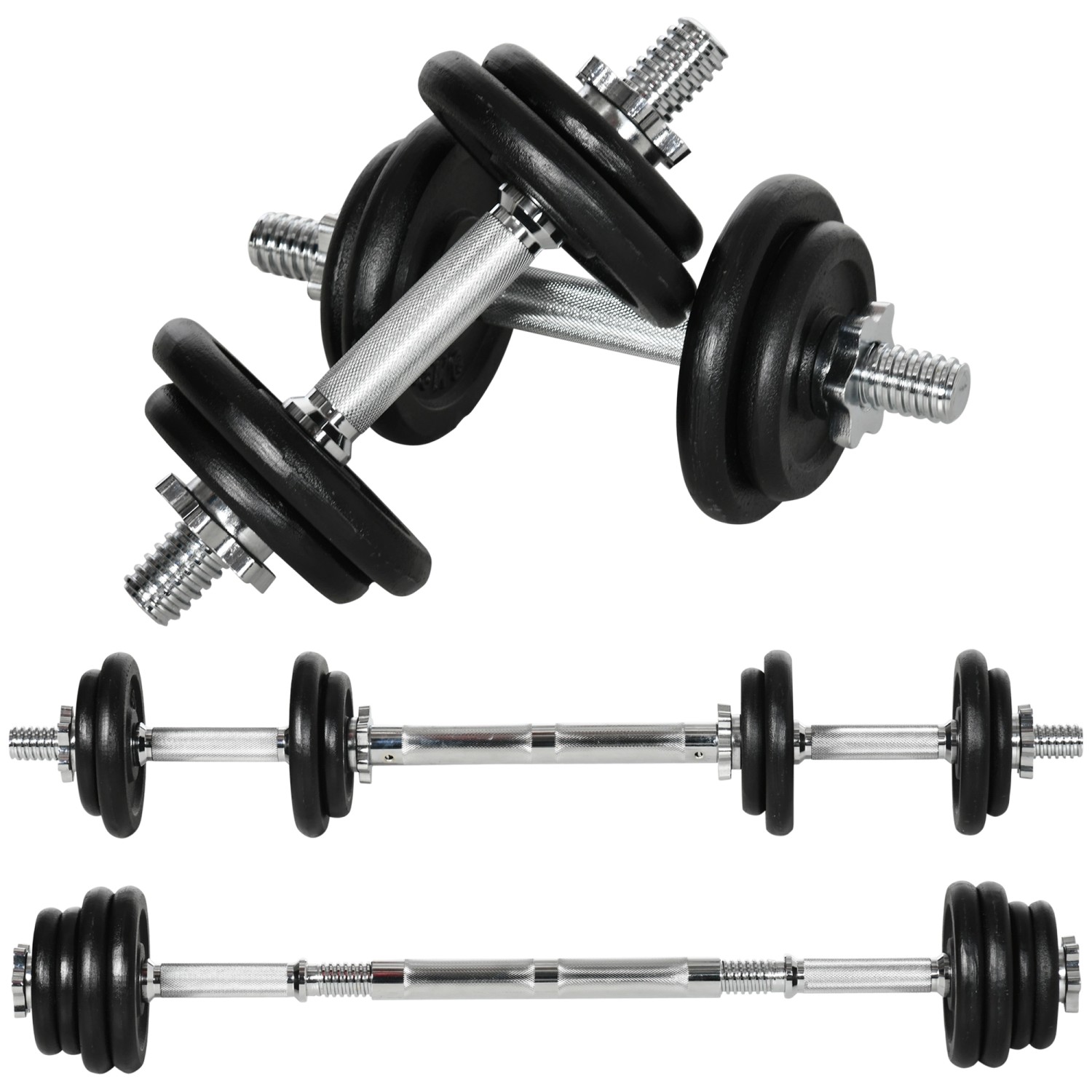HOMCOM Hantel-Set Verstellbare Dumbbellset Eisen Schwarz 95L x 16B x 16H cm