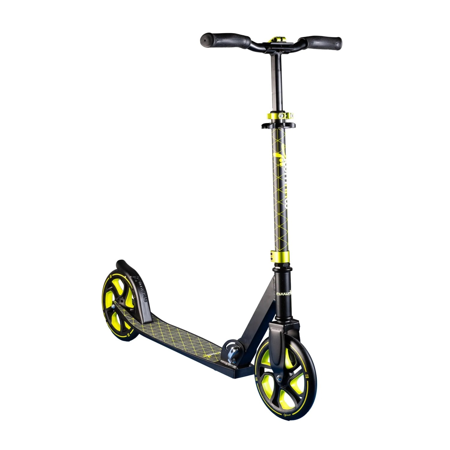 Muuwmi Aluminium Scooter Pro Tretroller 215 mm ABEC 7 Kinder und Erwachsene GS-Geprüft Höhenverstellbar New Lime