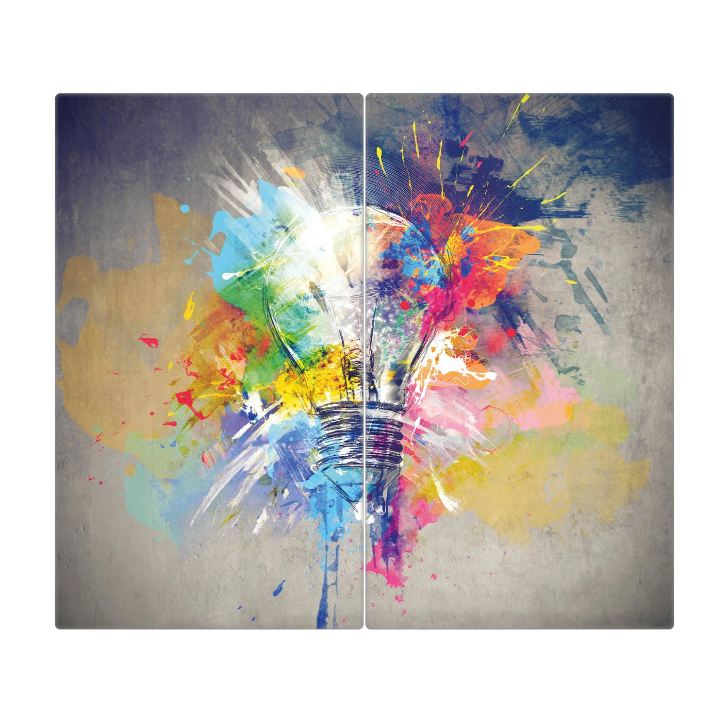 Banjado Herdabdeckplatte Glas 2 Teilig Je 30x52CM Schneidebrett Herdabdeckung Mit Motiv Idee