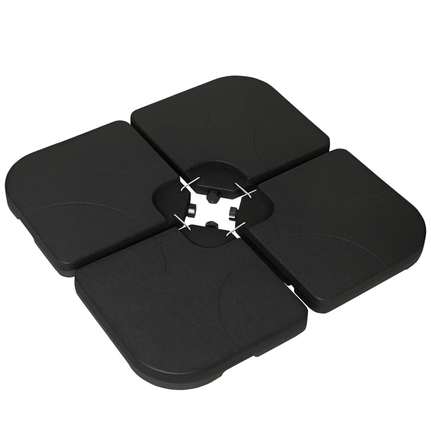 Outsunny Gewichte für Sonnenschirmständer HDPE Schwarz 104L x 104B x 7,5H cm