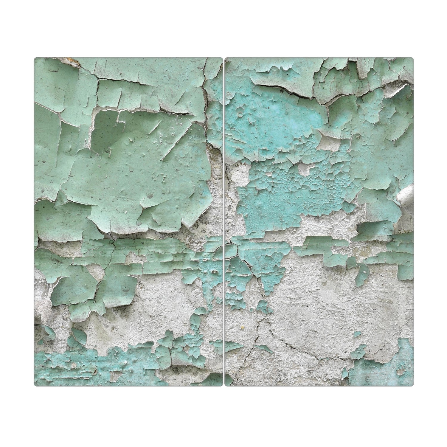 Banjado Herdabdeckplatte Glas 2 Teilig Je 30x52CM Schneidebrett Herdabdeckung Mit Motiv Patina Mint