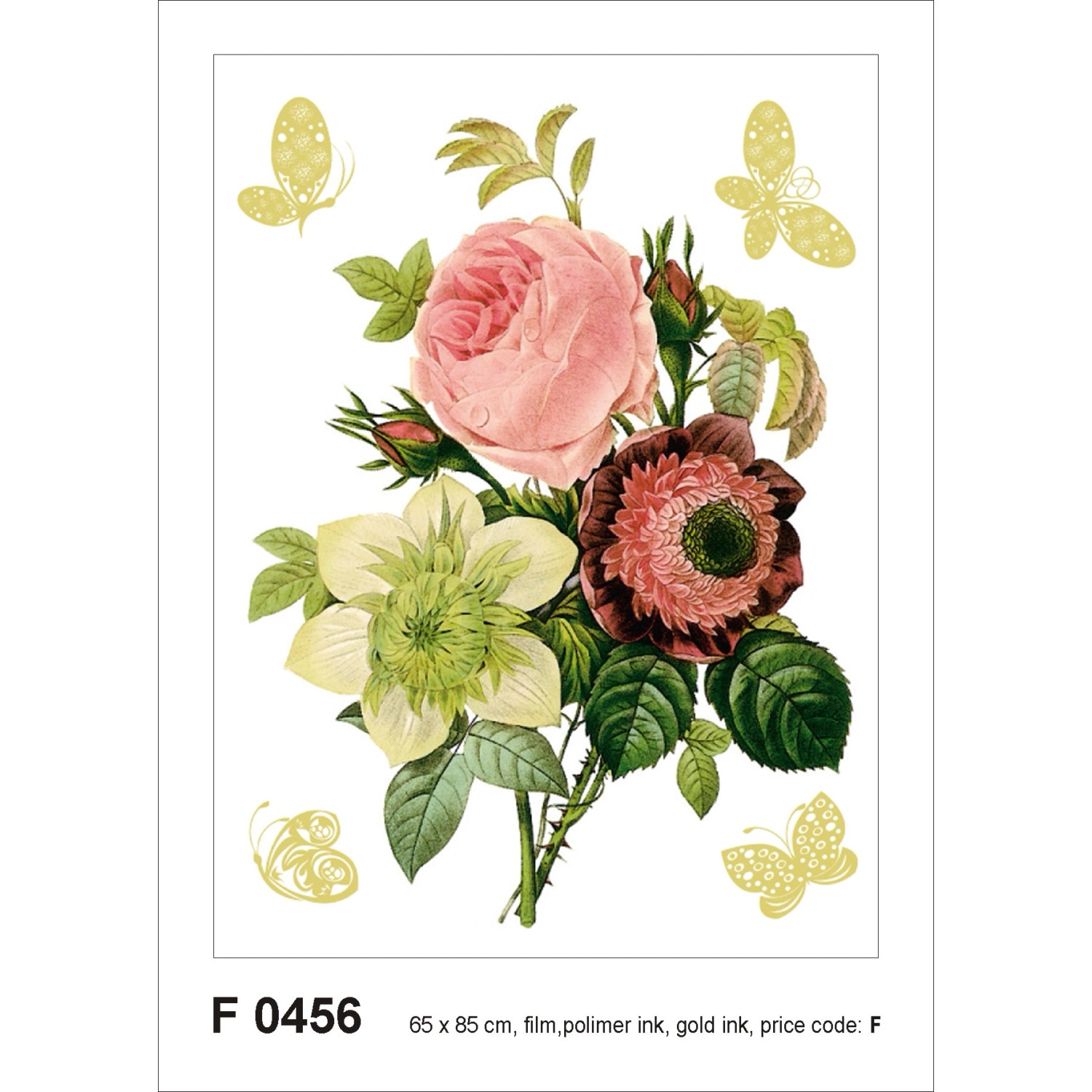 Sanders & Sanders Wandtattoo Blumenstillleben Grün und Rosa 65 x 85 cm 600257