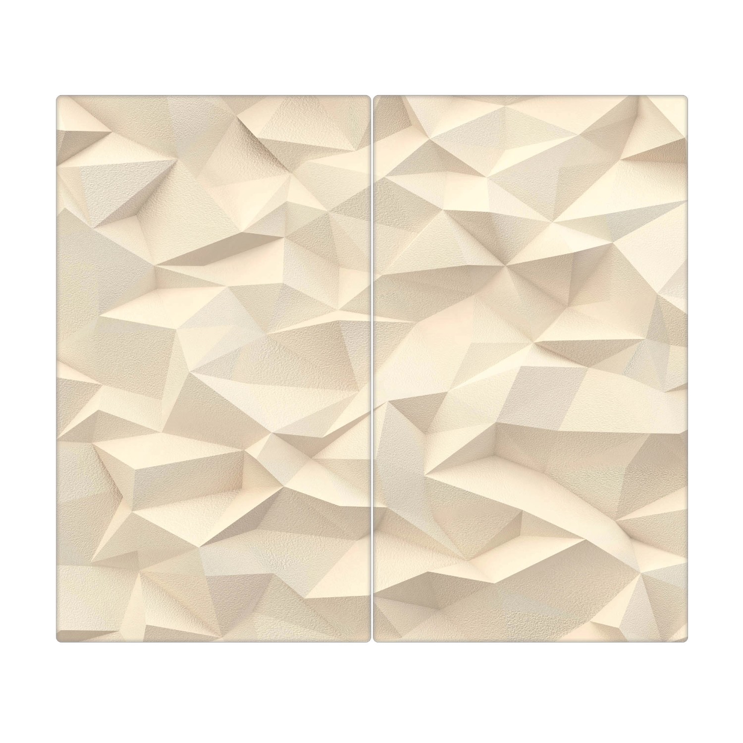 Banjado Herdabdeckplatte Glas 2 Teilig Je 30x52CM Schneidebrett Herdabdeckung Mit Motiv Steinwand 2