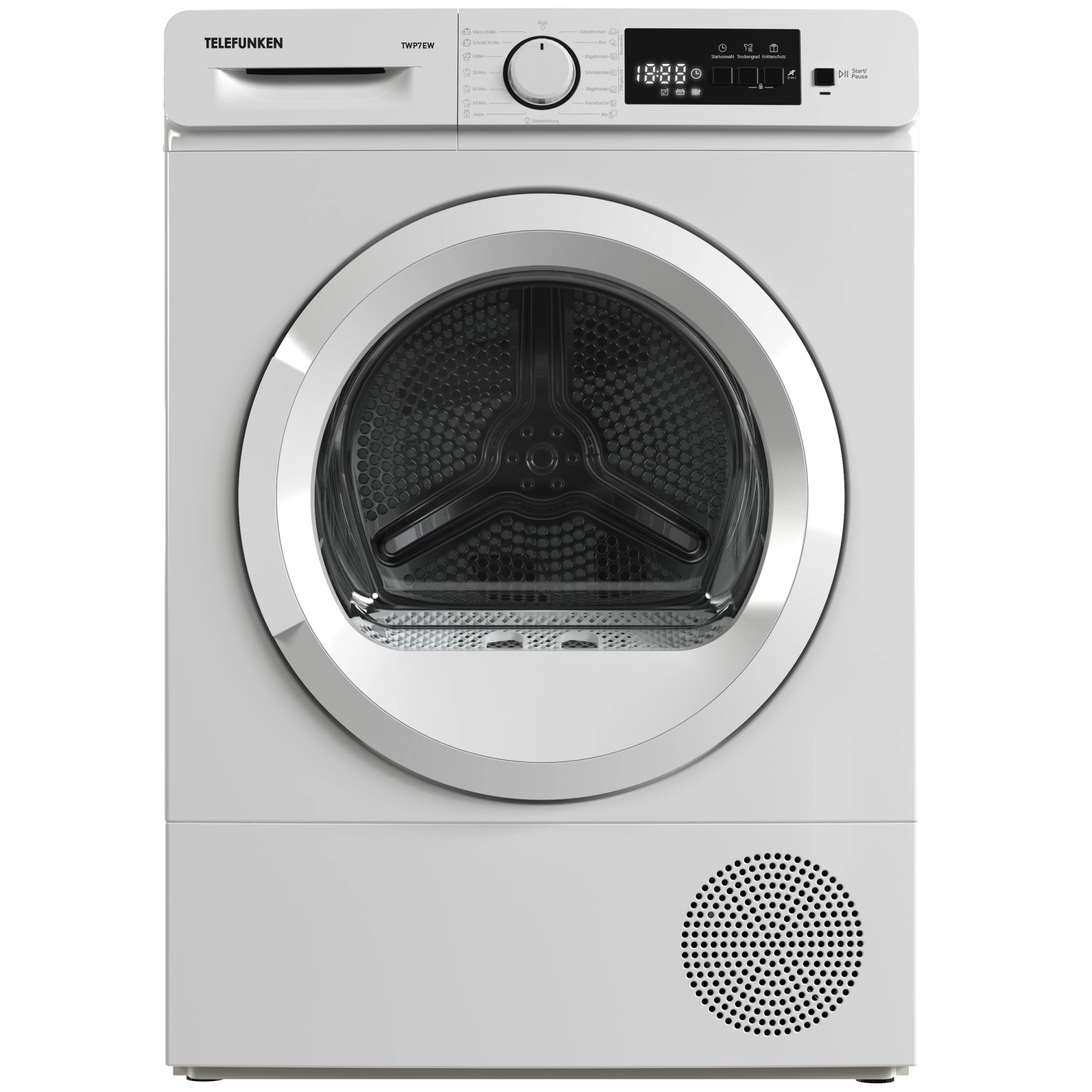 Telefunken Wärmepumpentrockner 7 kg Trockner Frontlader Wäschetrockner Knitterschutz Startzeitvorwahl Leise TWP7EW