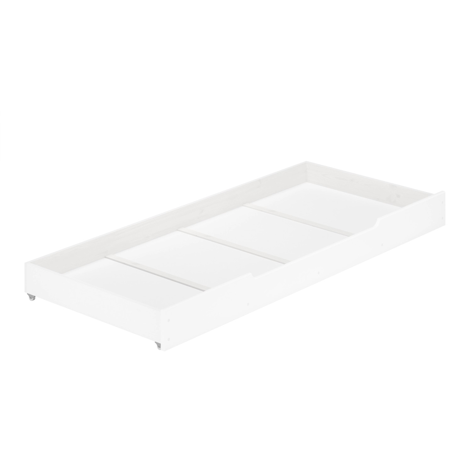 Erst-Holz Bettkasten als Staukasten für Betten - Kiefer Weiß Modell S1