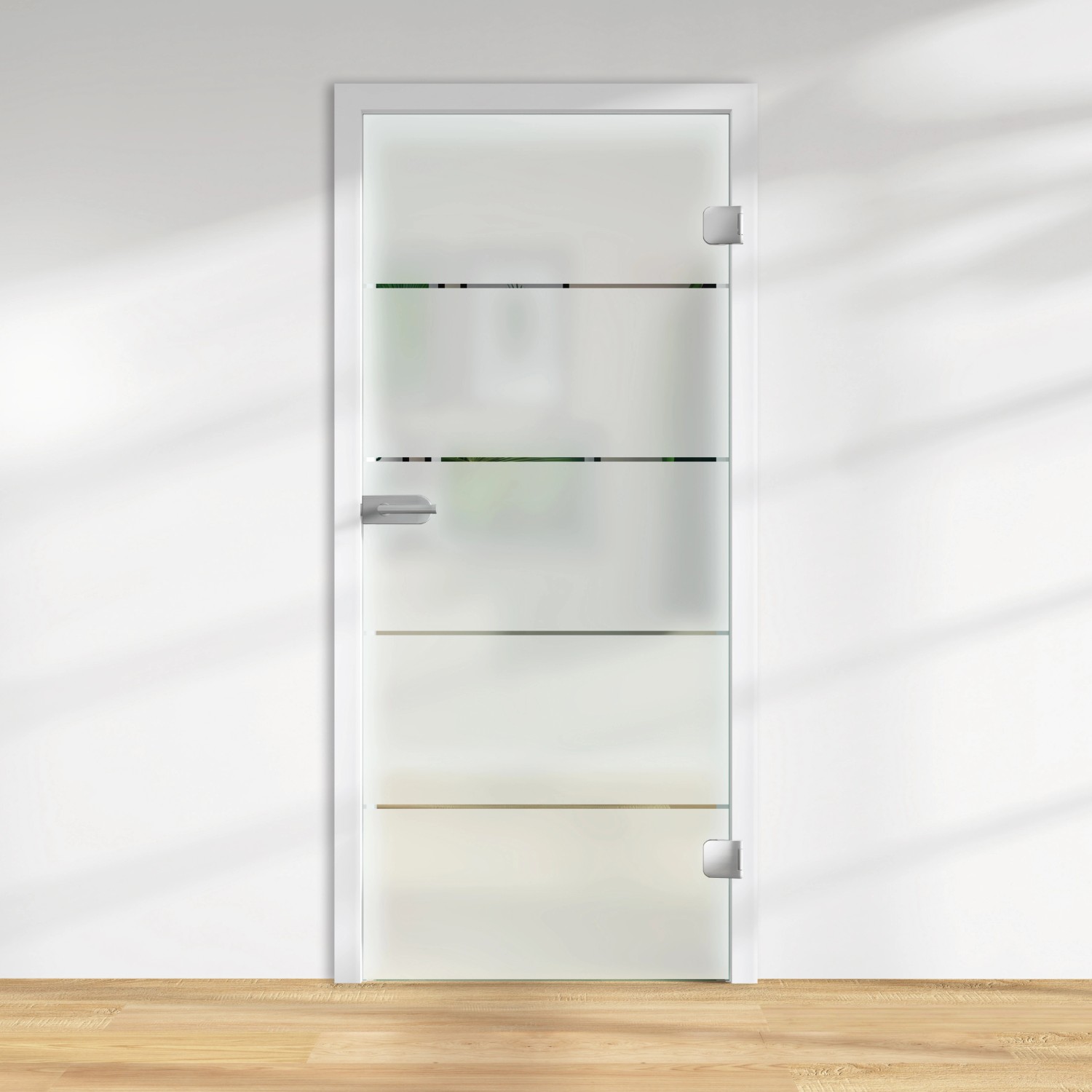 Glasdrehtür ESG Floatglas Dekor Siebdruck 36/38 DIN Rechts 1972 x 834 x 8 mm