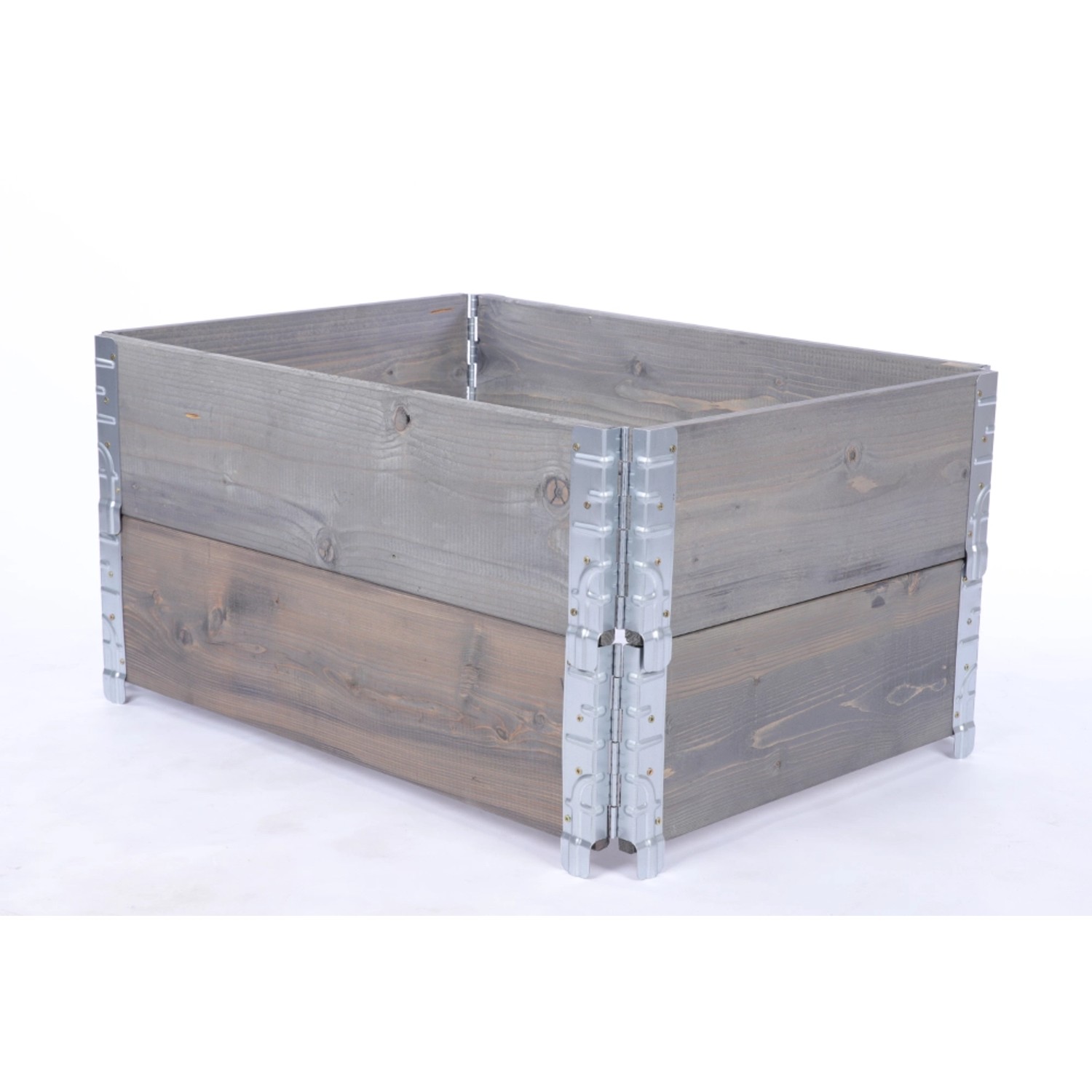 PROREGAL Hochbeetkisten GrowBox HxBxT 40x60x80 cm 2 Ebenen Holz Grau