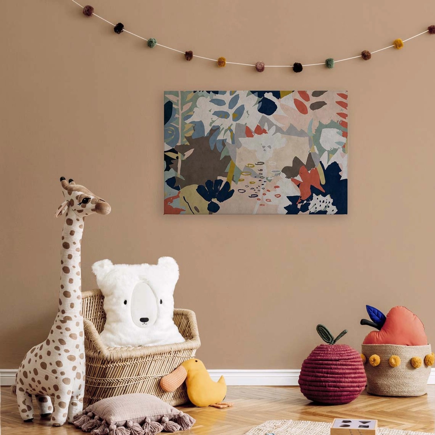 Bricoflor Florales Wandbild Im Nordischen Stil Skandinavisches Leinwandbild Mit Modernem Muster Abstraktes Wandbild Für Wohnzimmer Und Schlafzimmer