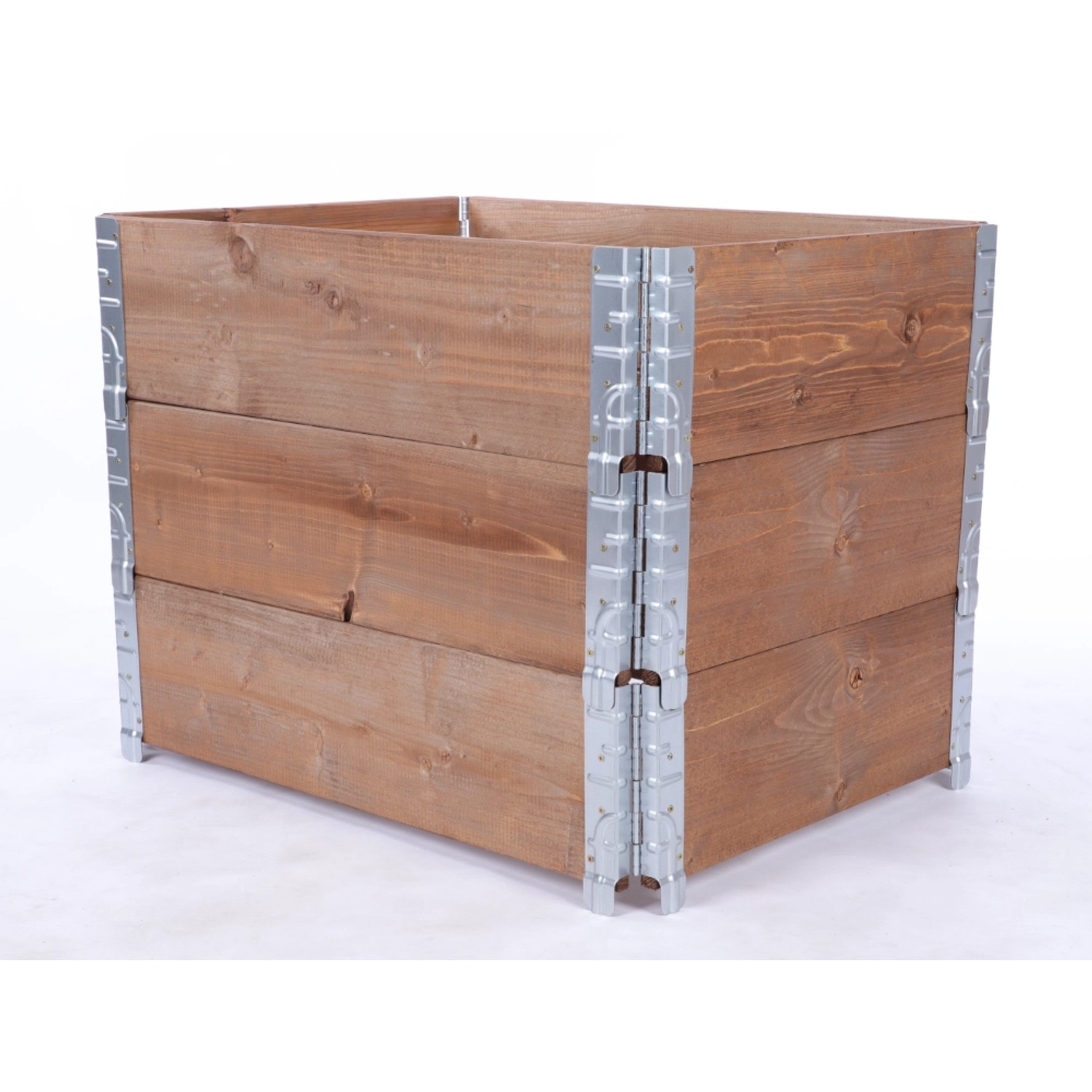 PROREGAL Hochbeetkisten GrowBox HxBxT 60x60x80 cm 3 Ebenen Holz Braun