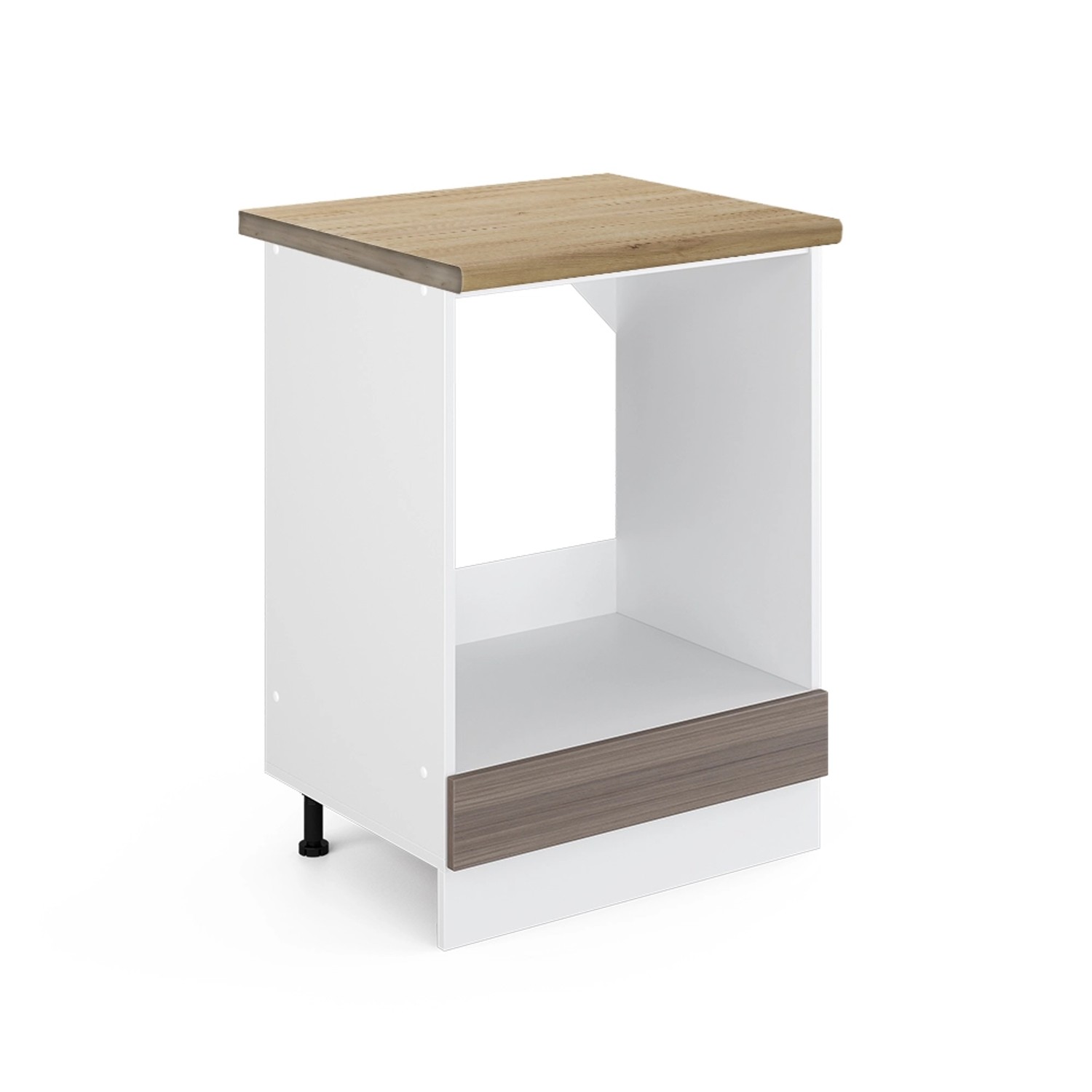 Vicco Herdumbauschrank R-Line Herdschrank Grau/Weiß 60 cm AP Eiche