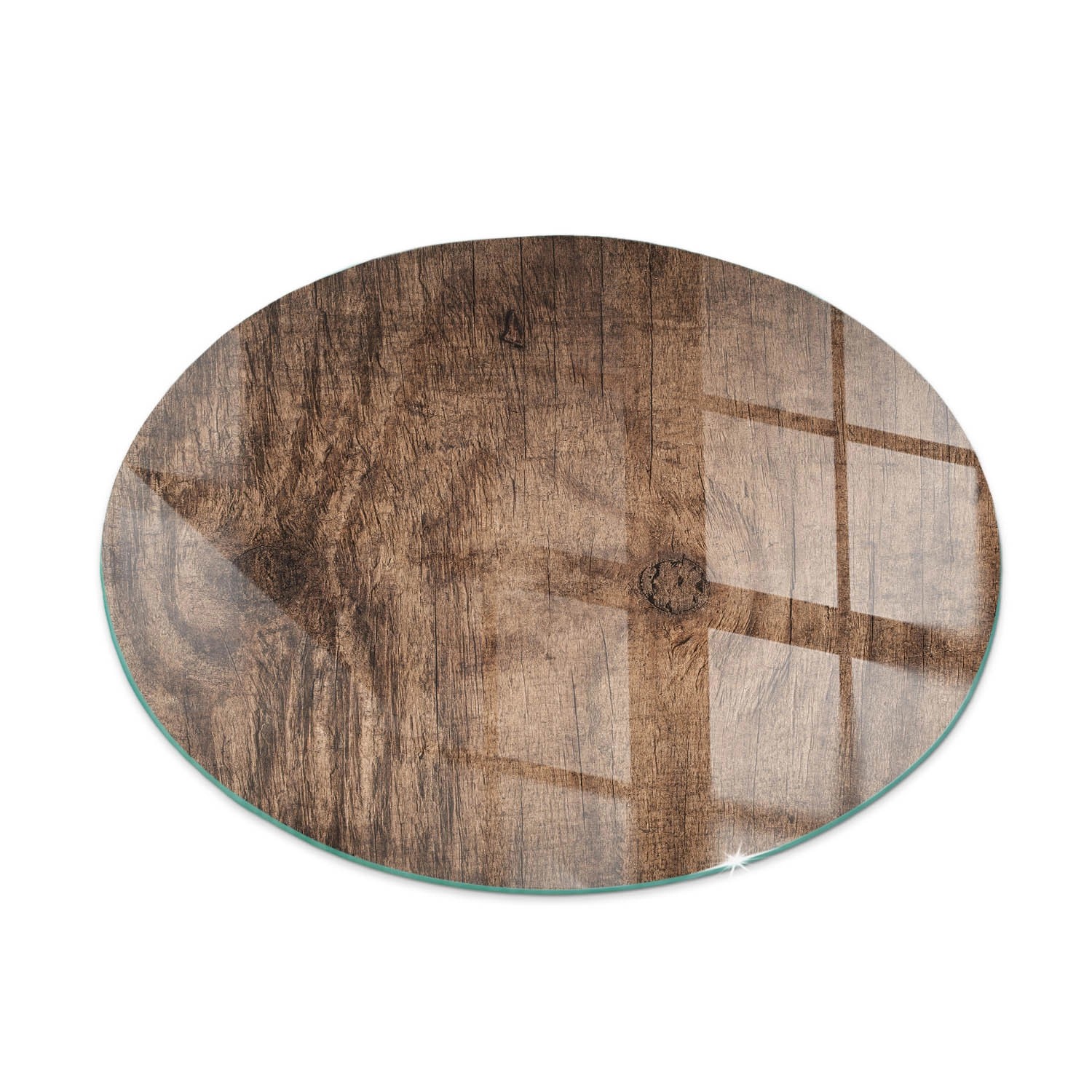 Tulup Glasplatte für Kamin Natürliches Holzmuster Glas unter Kamin Runden 70x70 cm Braun Glasplatte für Kamin Glasplatte unter Kamin