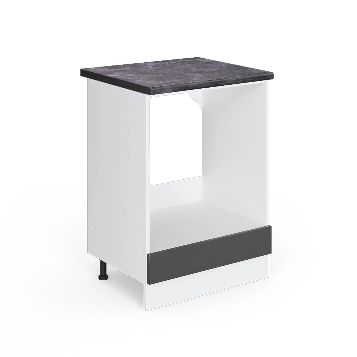 Vicco Herdumbauschrank R-Line Anthrazit Hochglanz/Weiß 60 cm AP Anthrazit