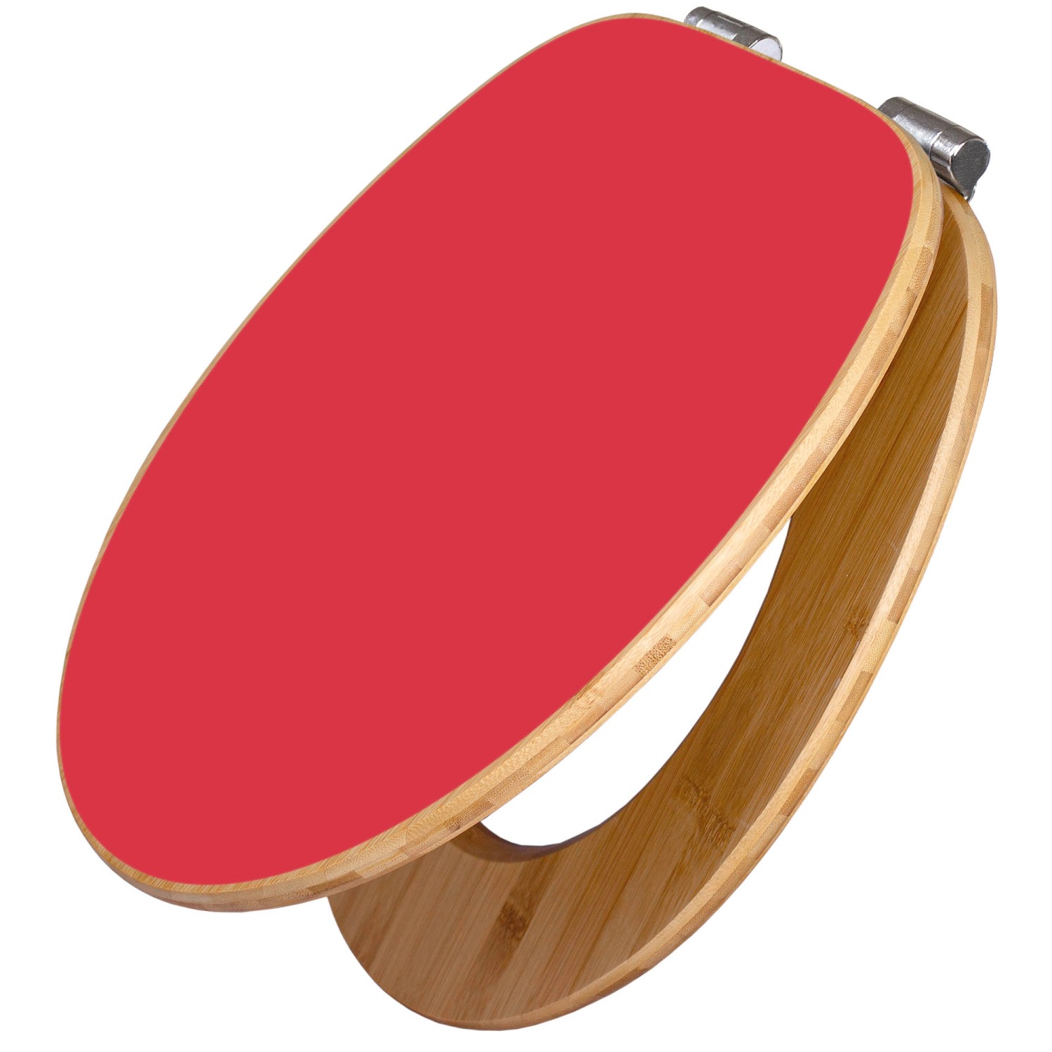 Banjado Design WC Sitz Bambus Holz Toilettendeckel Mit Absenkautomatik Klodeckel WC-Sitz Soft Close Mit Motiv Feuerrot