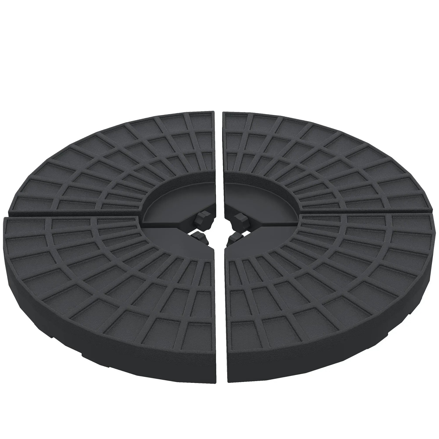 Outsunny Gewichte für Sonnenschirmständer HDPE Schirmgewicht Schwarz 48L x 48B x 8H cm