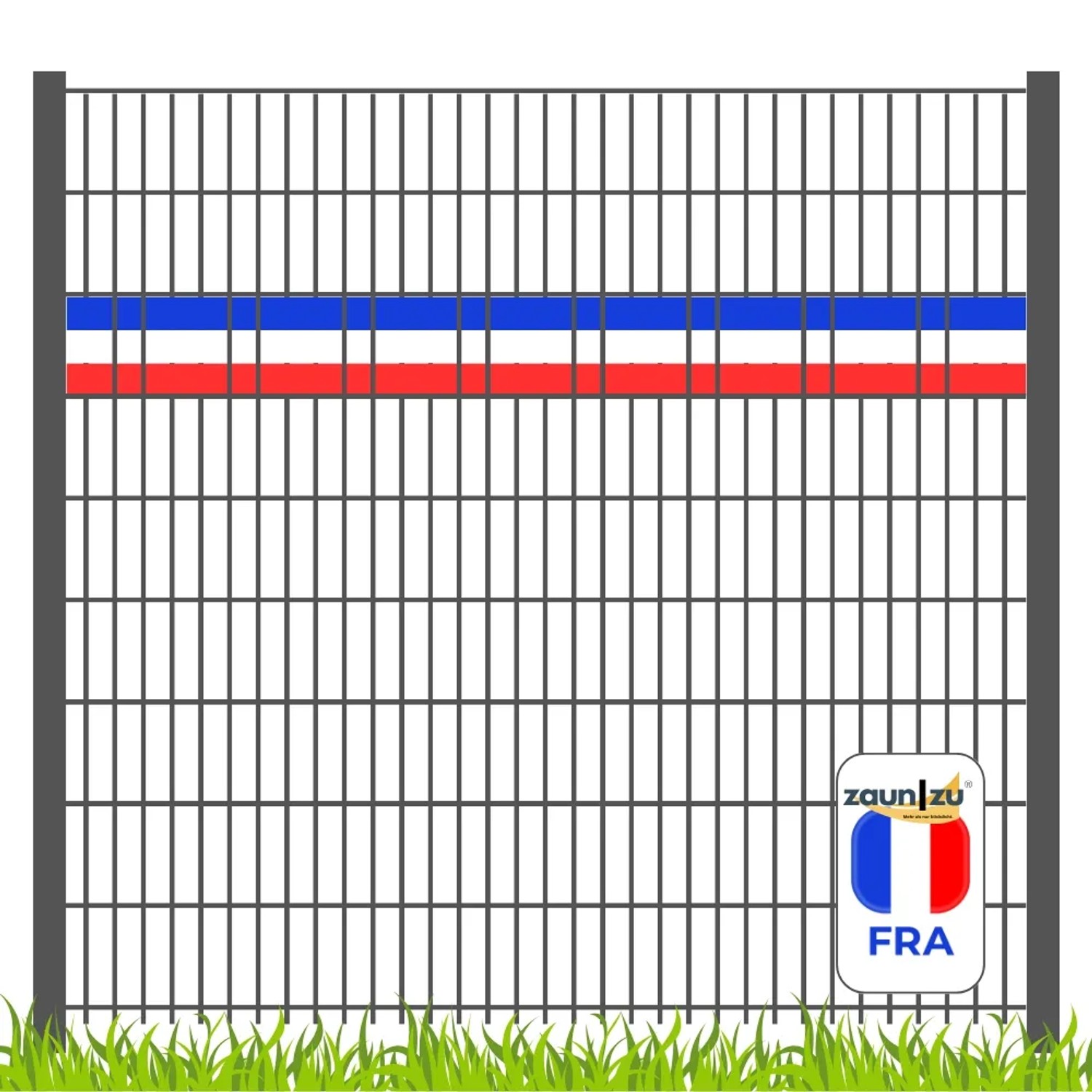 zaunzu Sichtschutz Fanartikel für Frankreich Doppelstabmatten Akzentstreifen