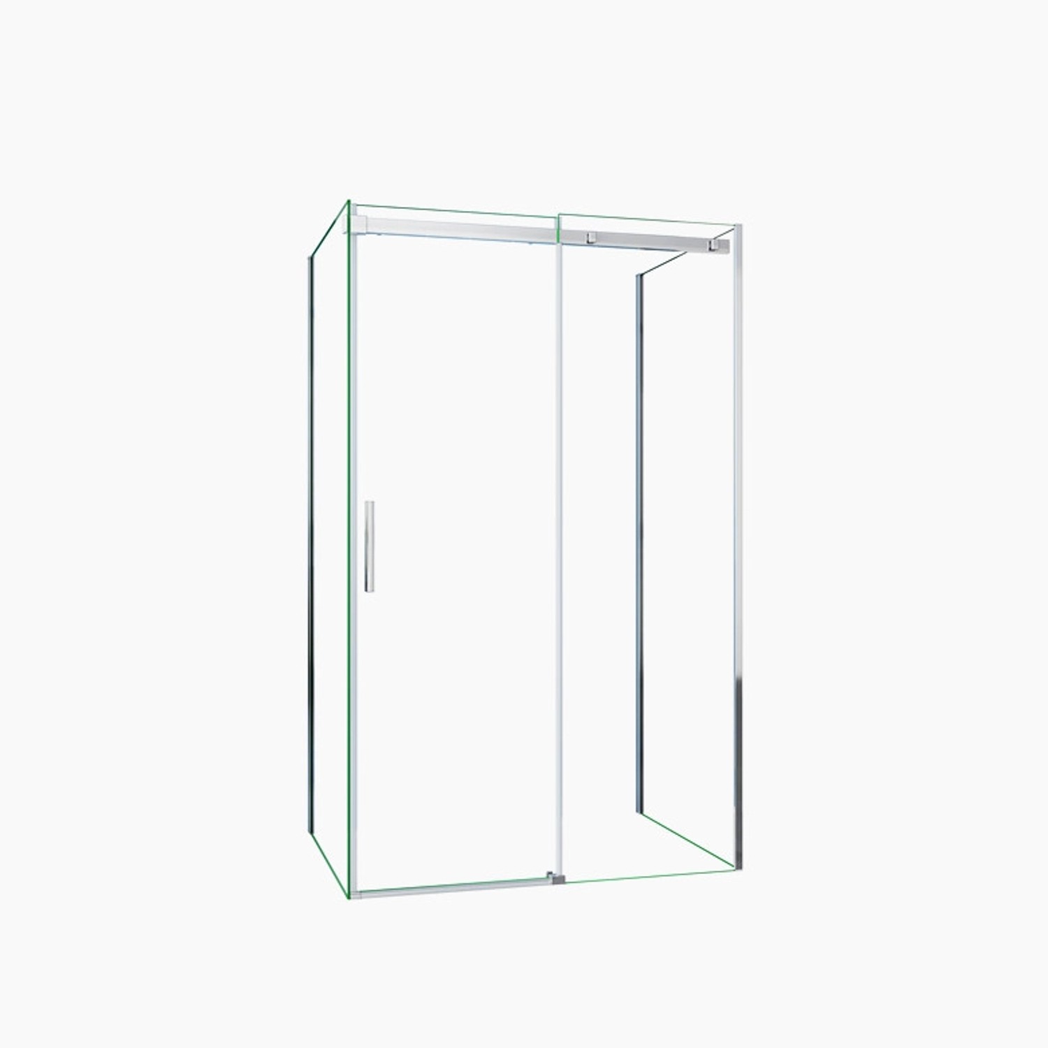 Duschparadies U-FORM Duschkabine 160 x 80 x 80 cm U-Duschkabine Höhe 195cm Schiebetür 6mm NANO Glas Dusche