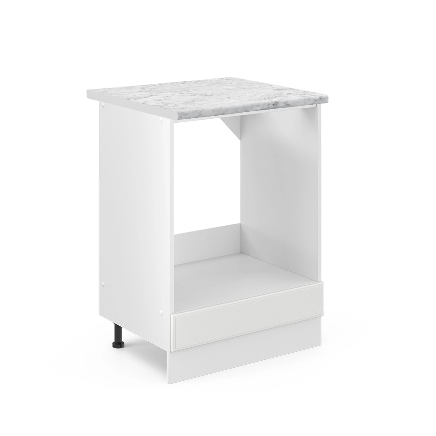 Vicco Herdumbauschrank R-Line Herdschrank Weiß Landhaus/Weiß 60 cm AP Marmor