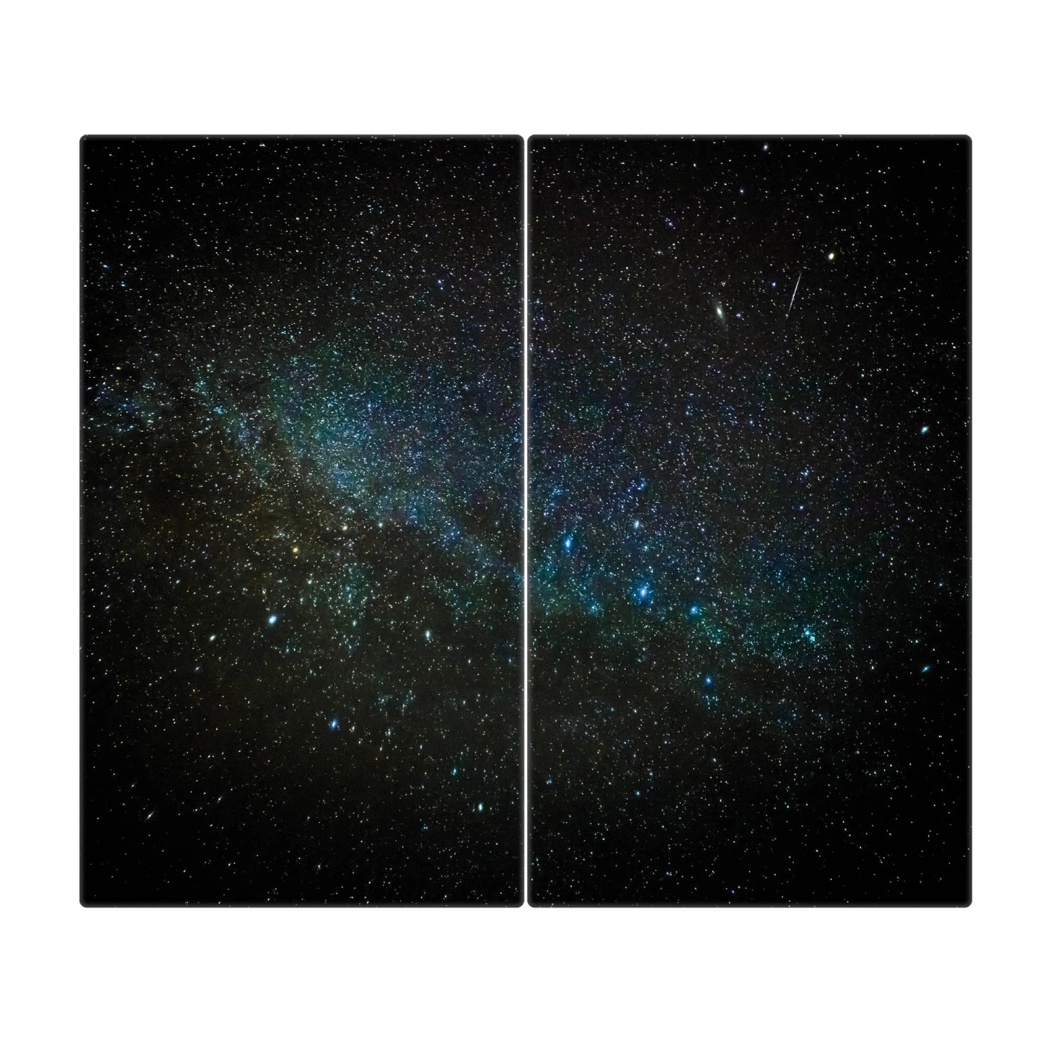 Banjado Herdabdeckplatte Glas 2 Teilig Je 30x52CM Schneidebrett Herdabdeckung Mit Motiv Nachthimmel