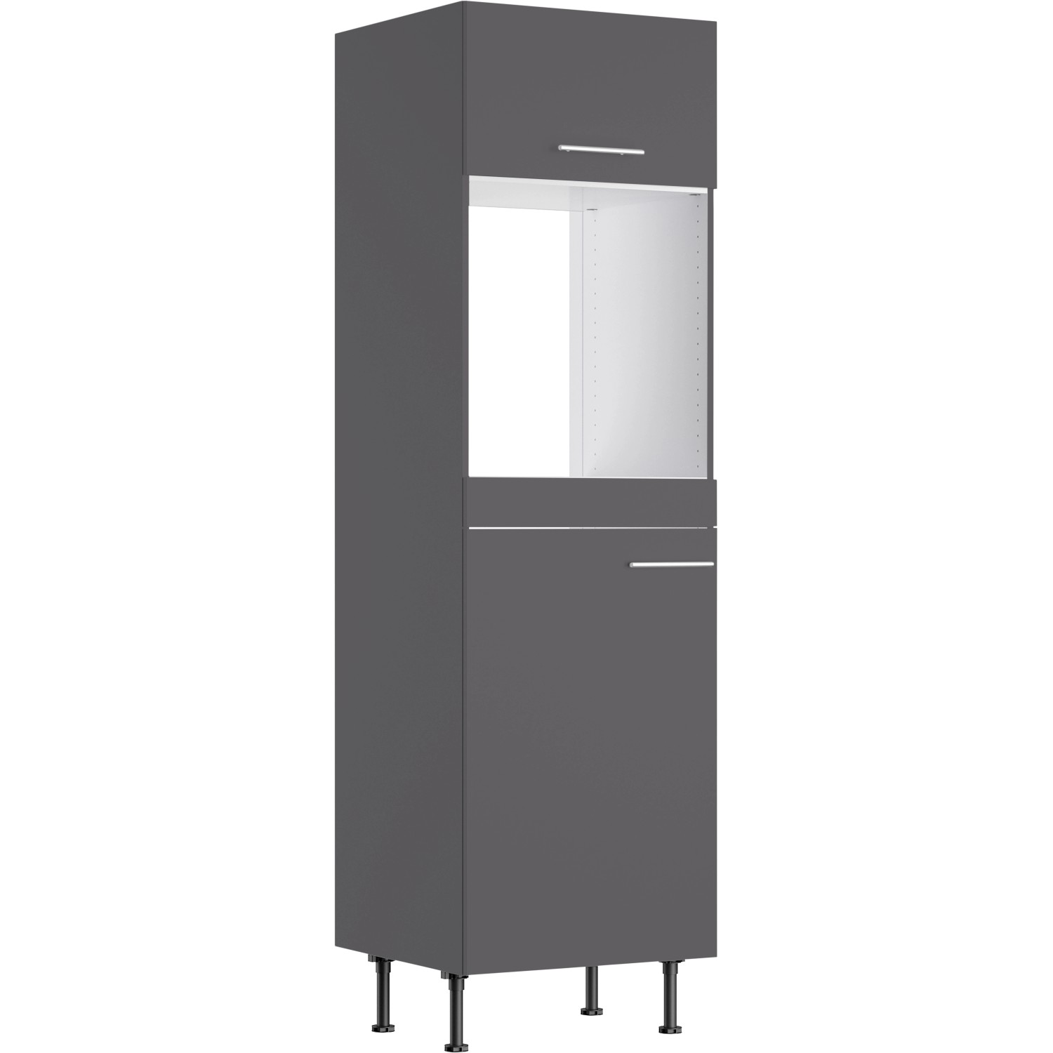 Optifit Hochschrank für Backofen u. Kühlschrank Ingvar420 60 cm Anthrazit Matt
