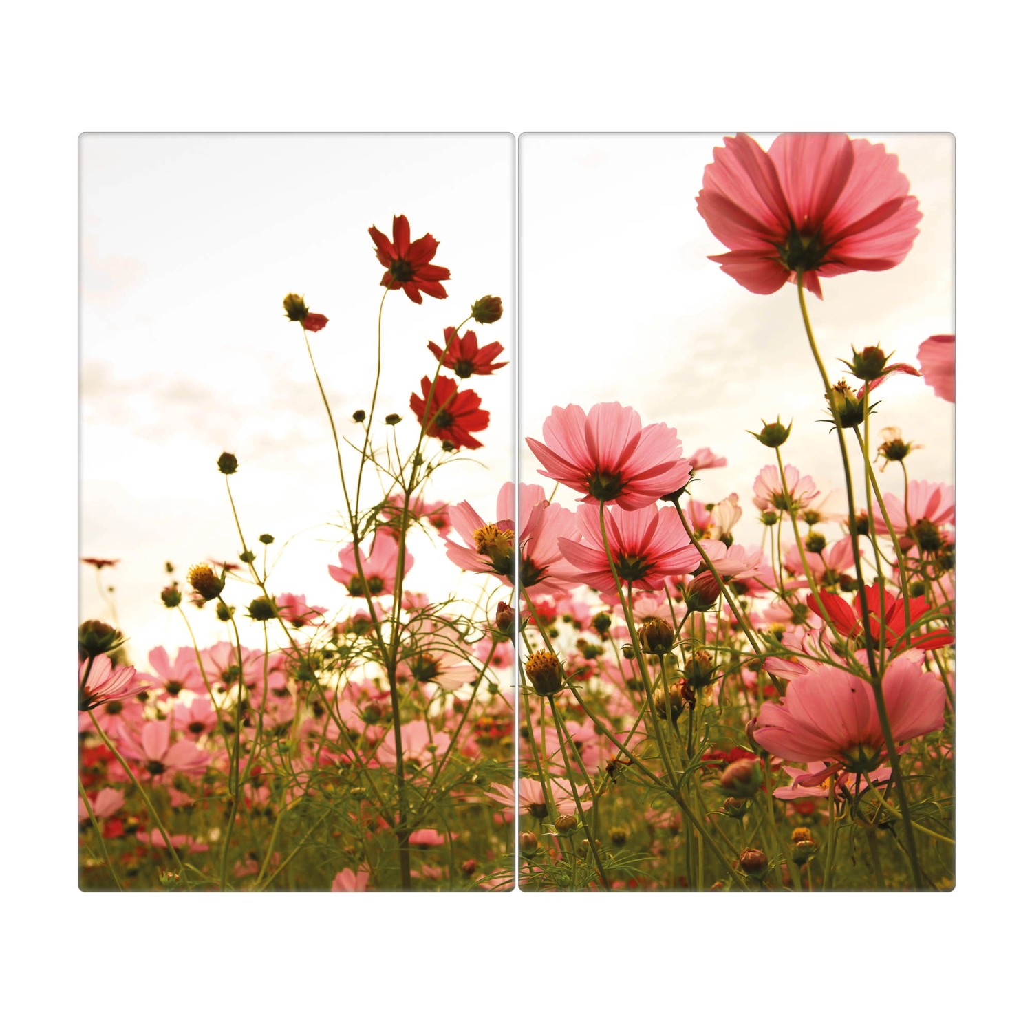 Banjado Herdabdeckplatte Glas 2 Teilig Je 30x52CM Schneidebrett Herdabdeckung Mit Motiv Schmuckkörbchen