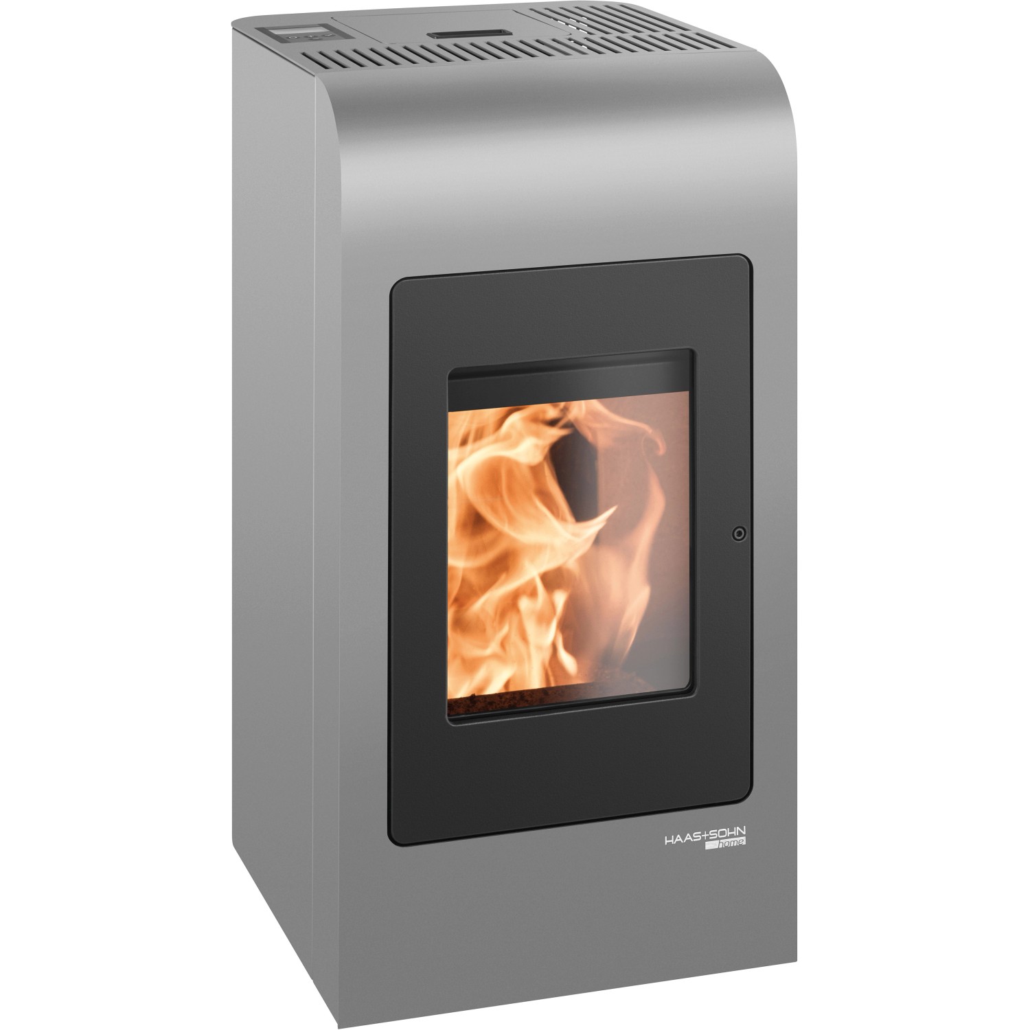 Haas+Sohn Pelletofen HSP 2.rounded Stahl Grau-Schwarz 8 kW mit Automatik