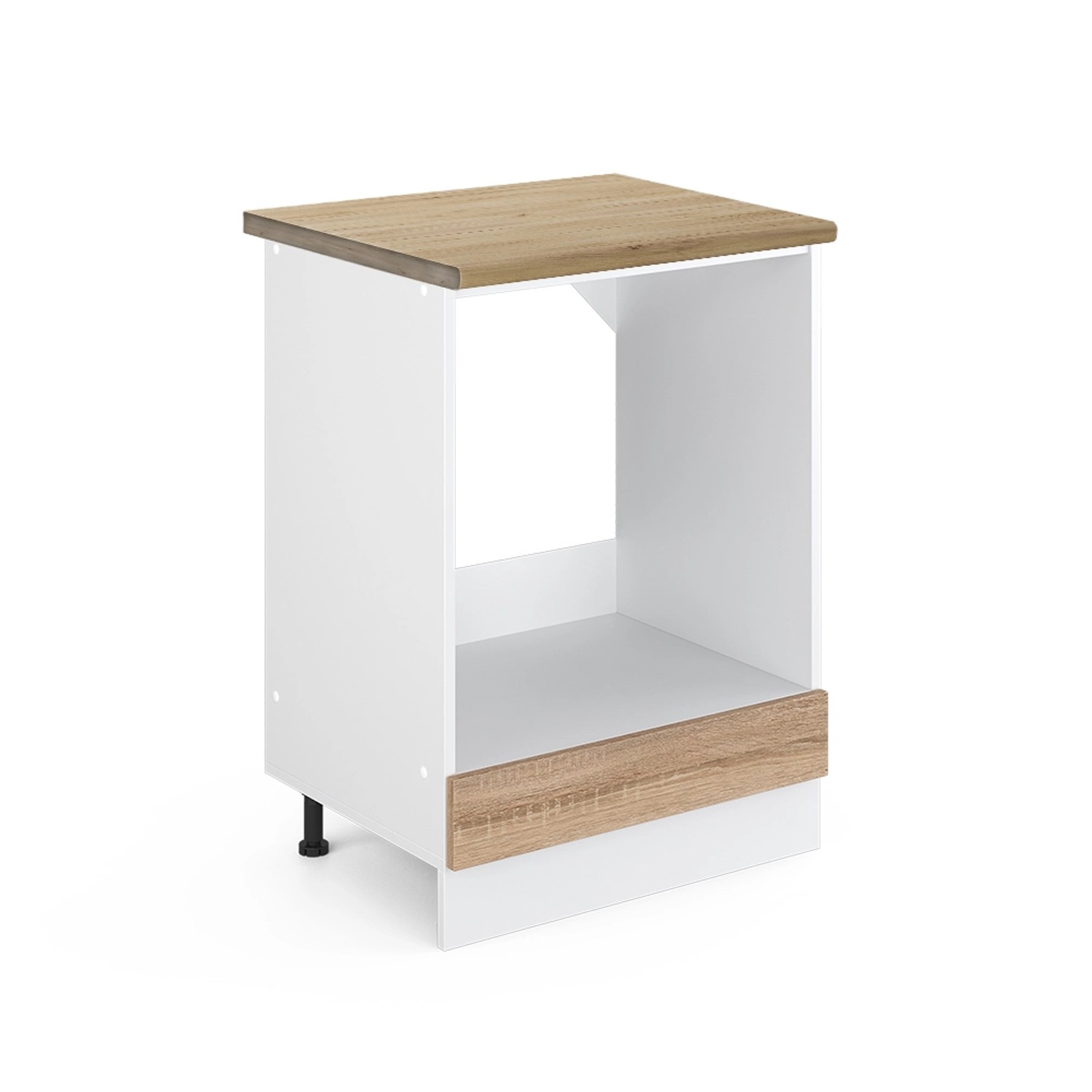 Vicco Herdumbauschrank R-Line Herdschrank Sonoma/Weiß 60 cm AP Eiche