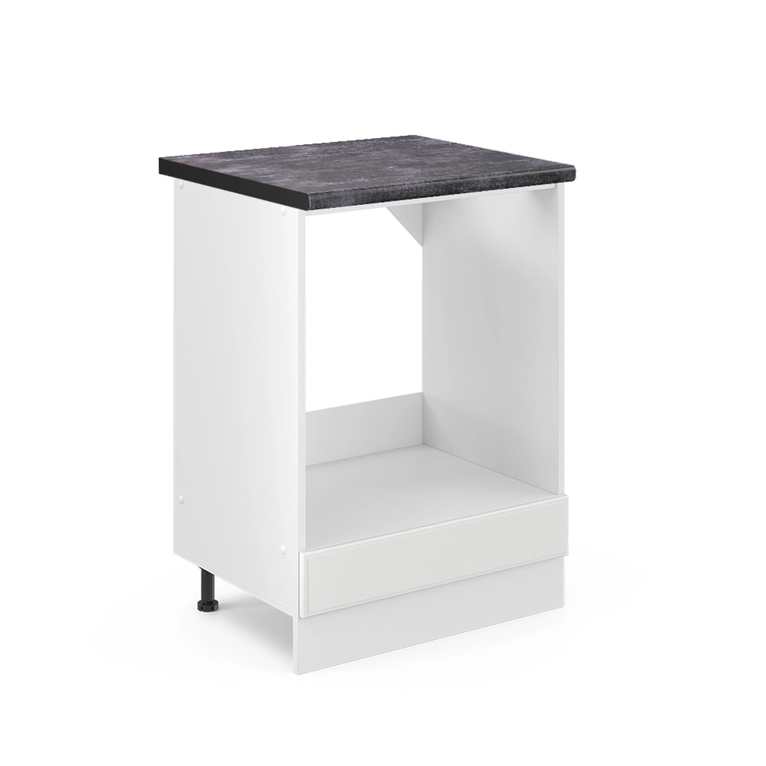 Vicco Herdumbauschrank R-Line Herdschrank Weiß Landhaus/Weiß 60 cm AP Anthrazit