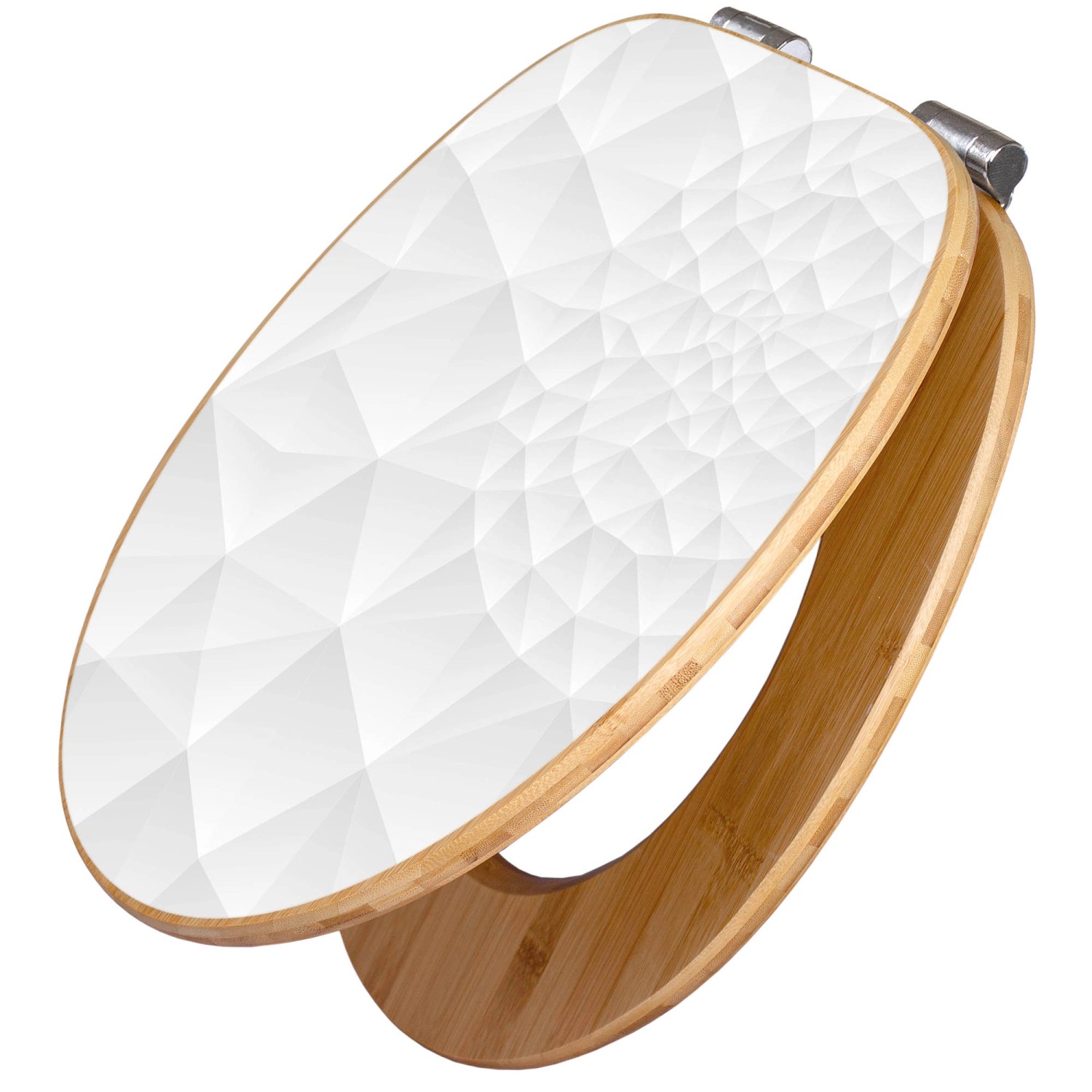 Banjado Design WC Sitz Bambus Holz Toilettendeckel Mit Absenkautomatik Klodeckel WC-Sitz Soft Close Mit Motiv Nautilus