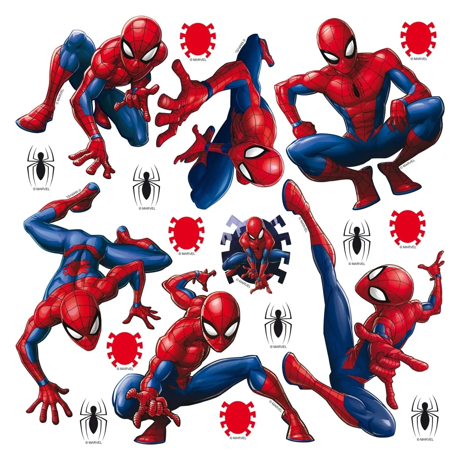 Sanders & Sanders Wandtattoo Spider-Man Blau und Rot 0,3 x 0,3 m 600952