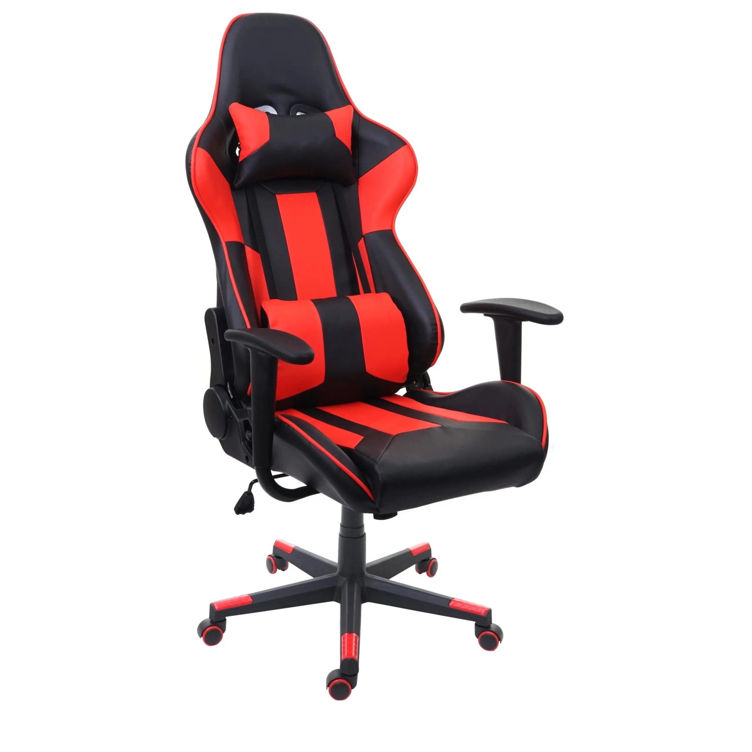Proregal Bürostuhl HxBxT 136x67x69 cm Sitzhöhe 46cm Kunstleder Schwarz/Rot Schreibtischstuhl Gamingstuhl Chefsessel Drehstuhl
