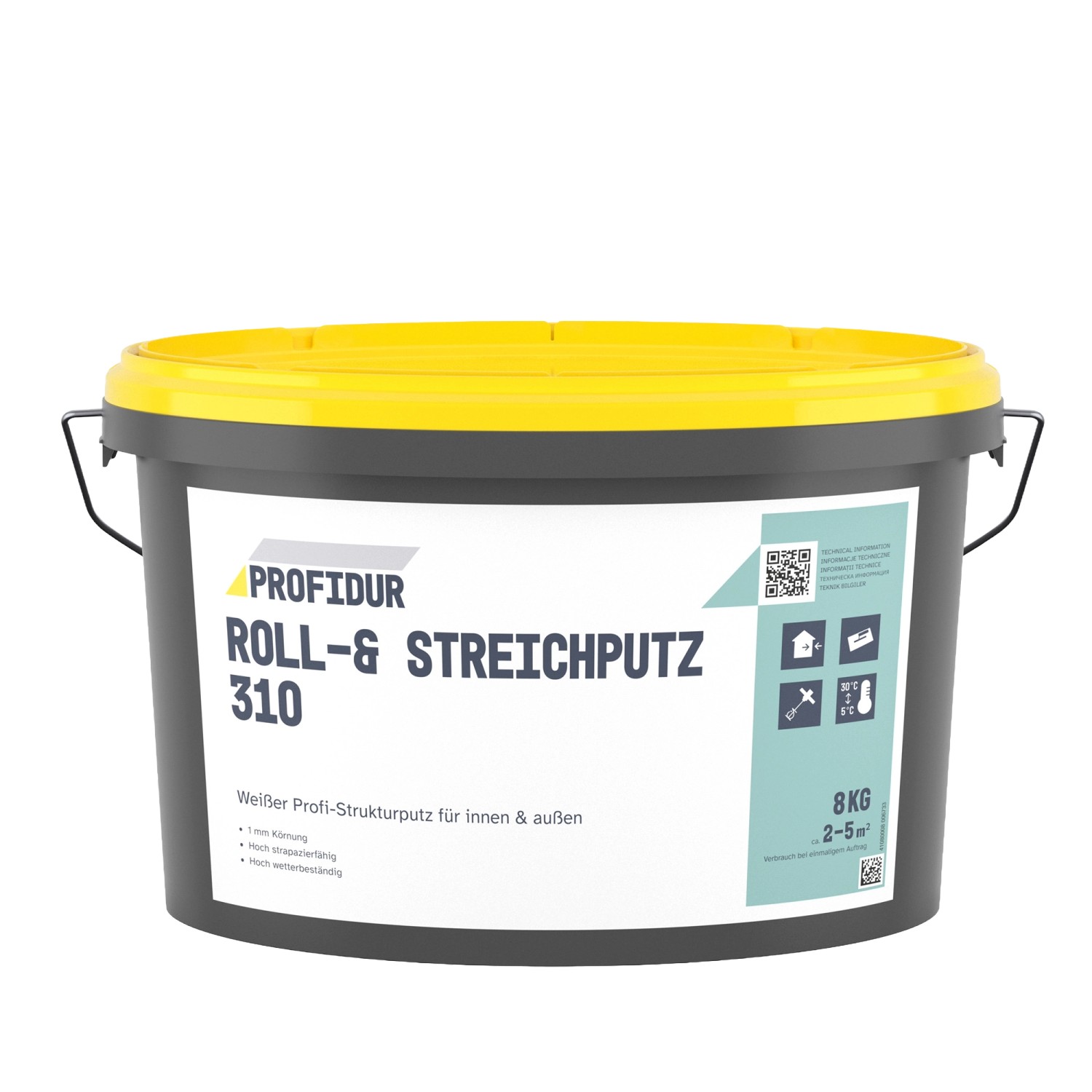 Profidur Roll- und Streichputz 310 Weiß 8 kg