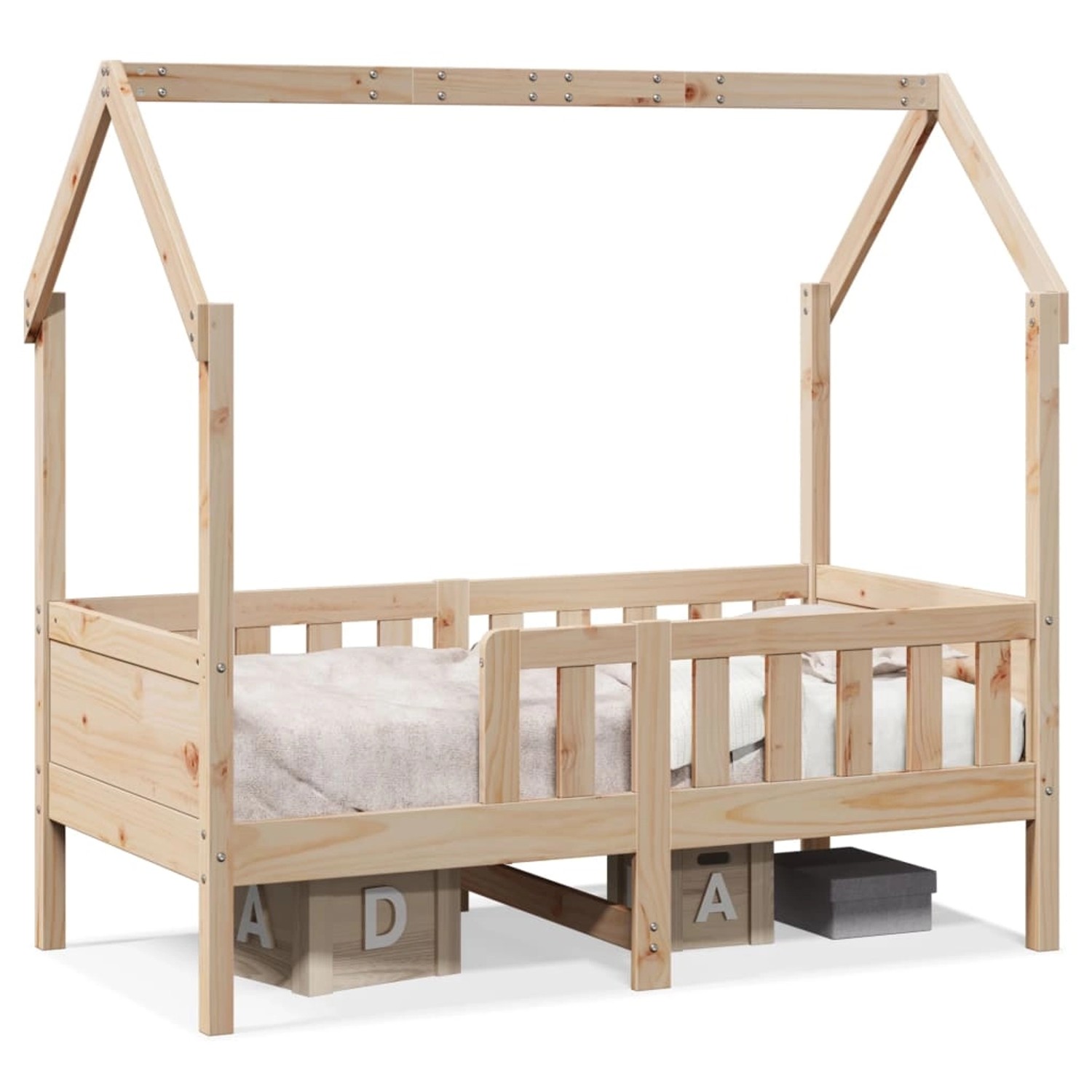 vidaXL Kinderbett Hausbett 70x140 cm Massivholz Kiefer2102249
