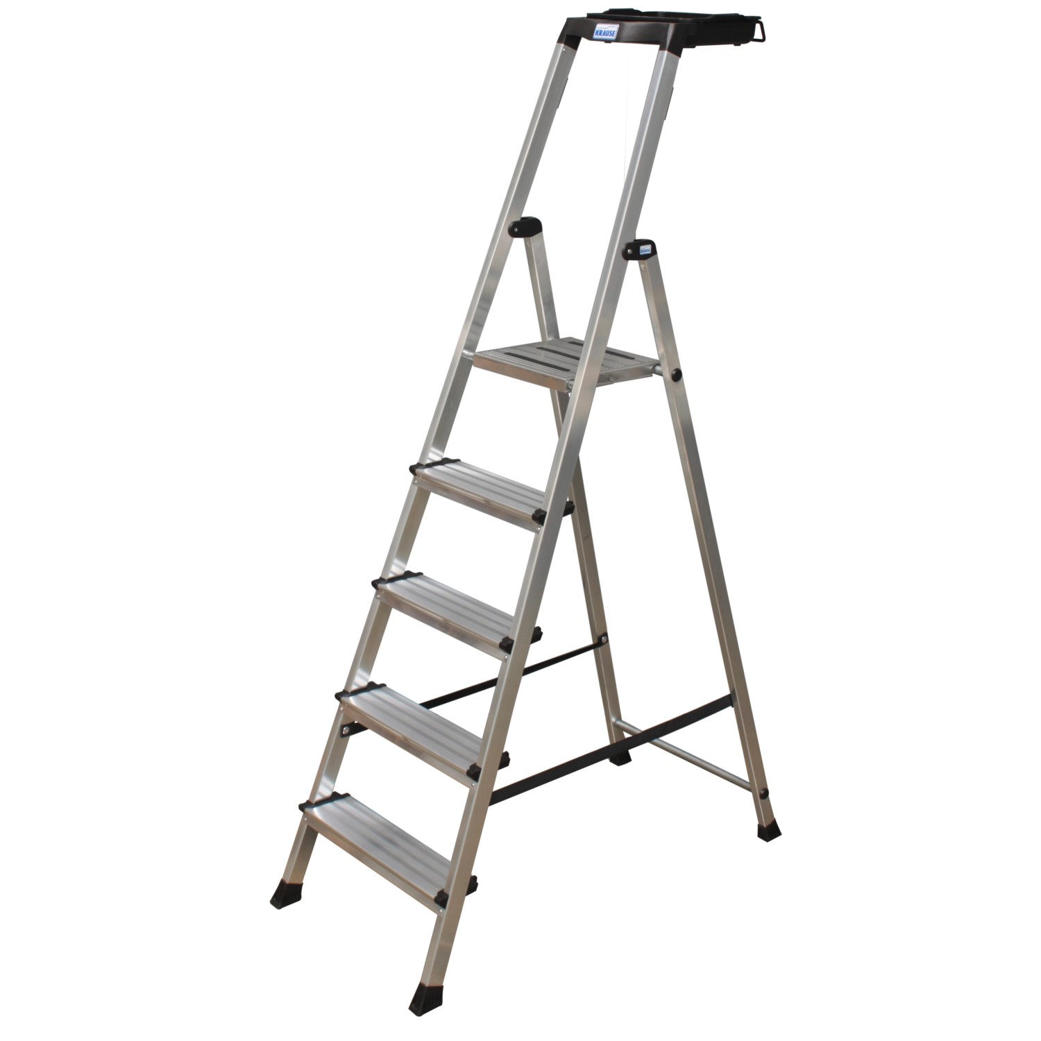 Krause Secury Stufen-Steh-Leiter 5 Stufen mit MultiGrip-System