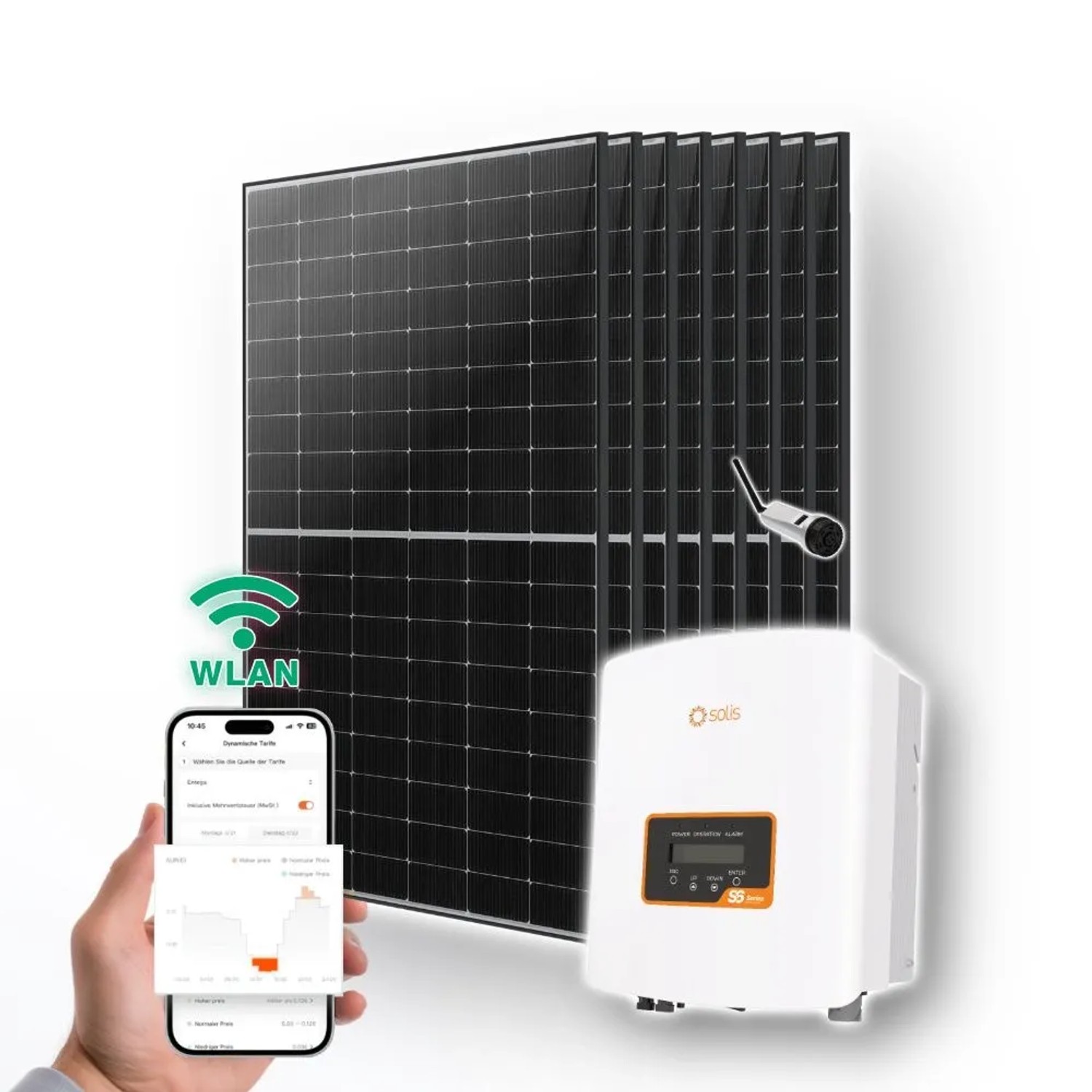 PVundSO 3000W Solaranlage Solis Wechselrichter inkl. WLAN-Stick und 8x 445W JA Solar Module