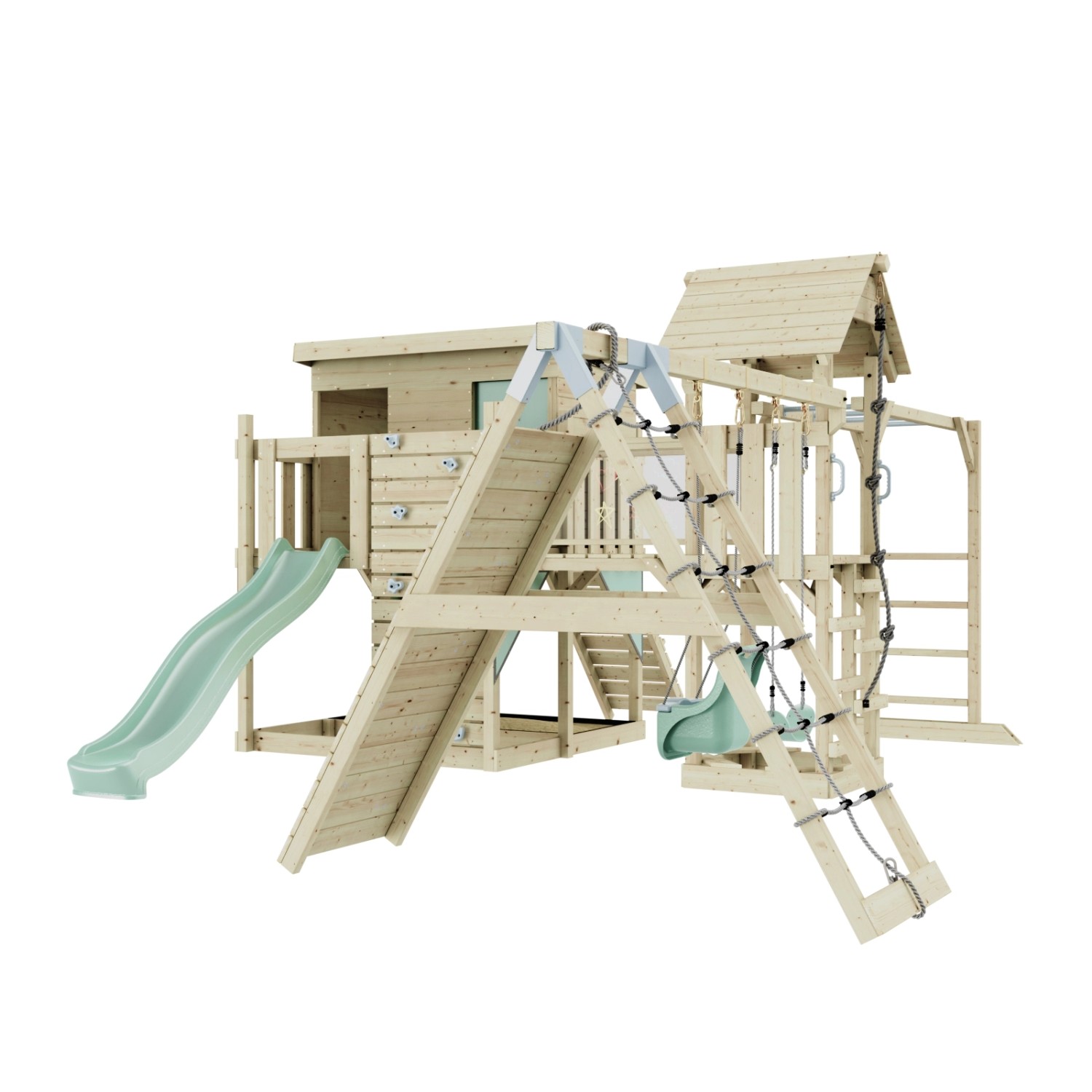 OutdoorToys Spielturm Malin mit Babyschaukel Mintgrün