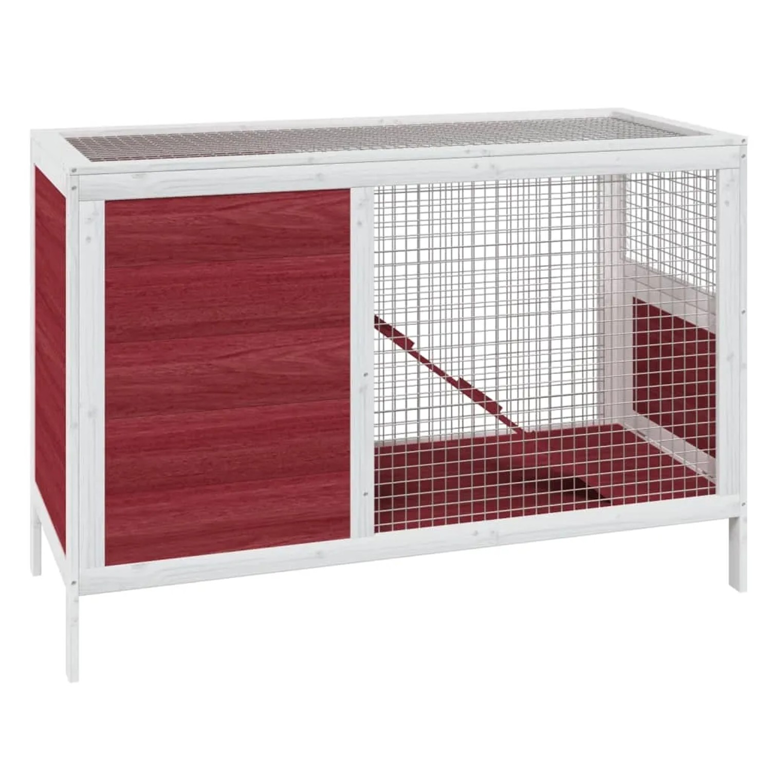vidaXL Kaninchenstall Mokka 103x44x69,5 cm Massivholz Kiefer