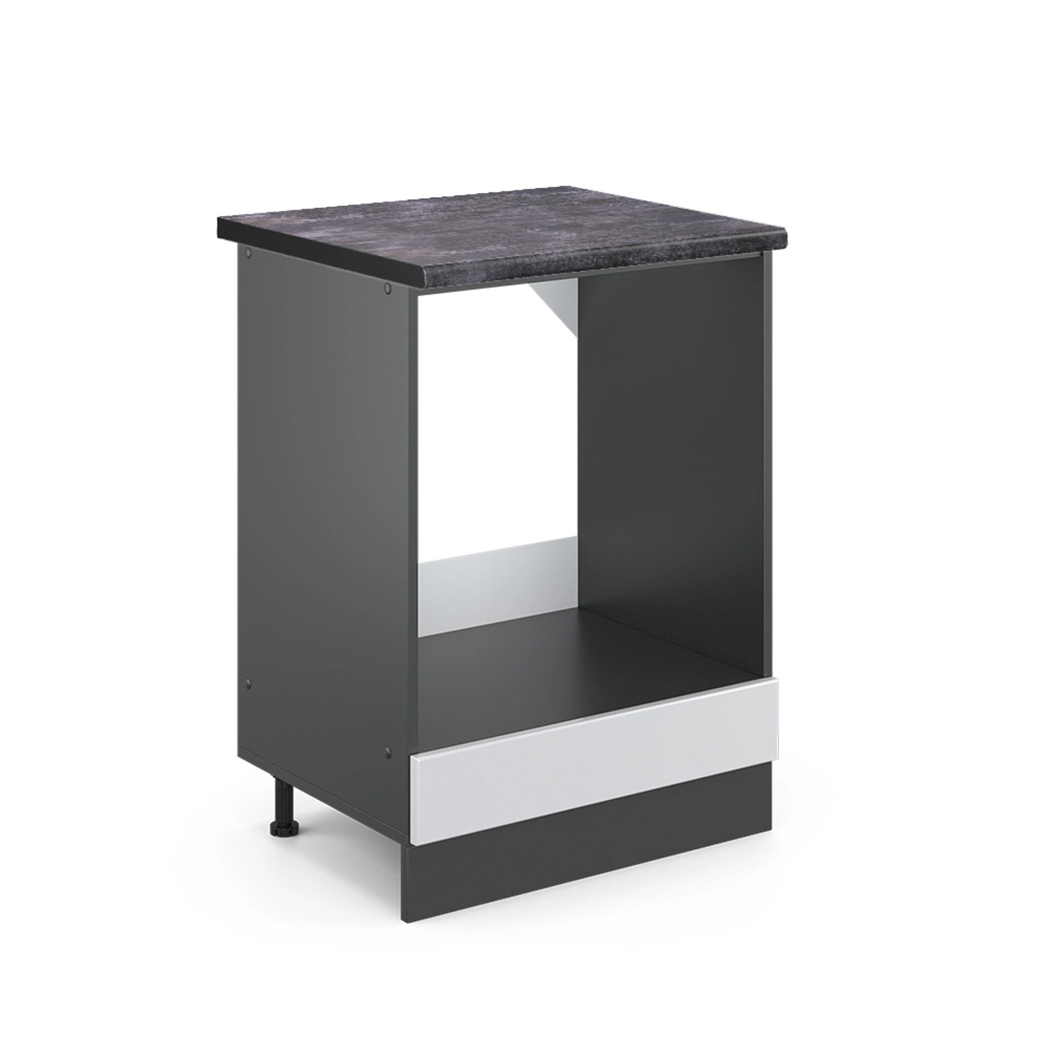 Vicco Herdumbauschrank R-Line Weiß Landhaus/Anthrazit 60 cm AP Anthrazit