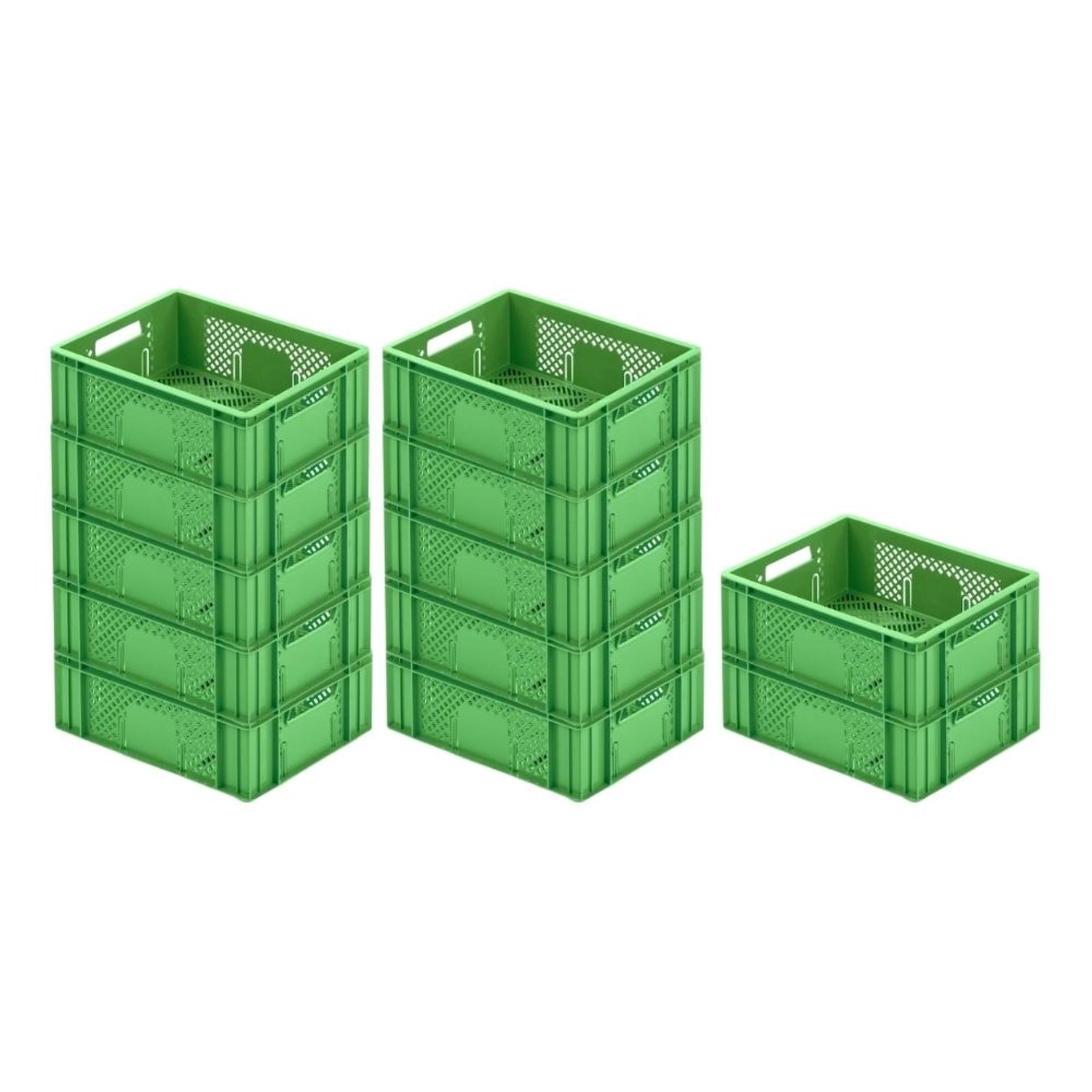 SuperSparSet 12 x Eurobehälter Obst- und Gemüsekasten HxBxT 14,2 x 30 x 40 cm 13 Liter Grün Obst-Gemüsekiste Obstkorb Transportbox