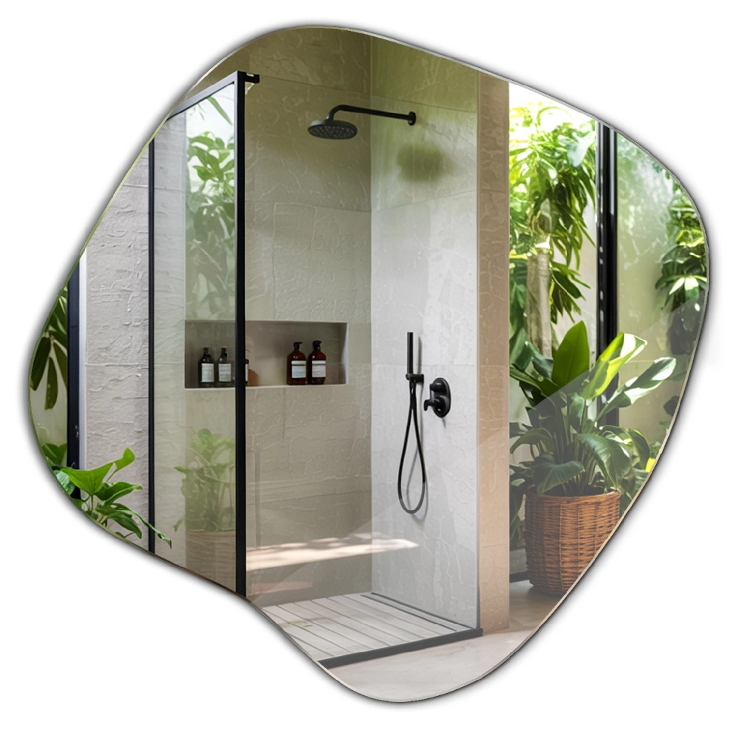 Tulup Wandspiegel Unregelmäßiger Spiegel 57x57,7 cm Moderner Spiegel Wandspiegel Organisch Schlafzimmer Spiegel