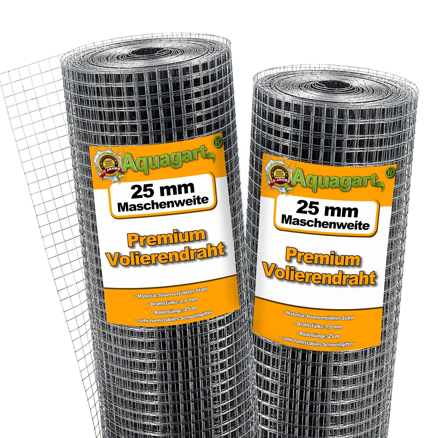 Aquagart 200m x 1m Volierendraht 25mm Drahtgitter Schweissgitter Drahtgeflecht Drahtzaun