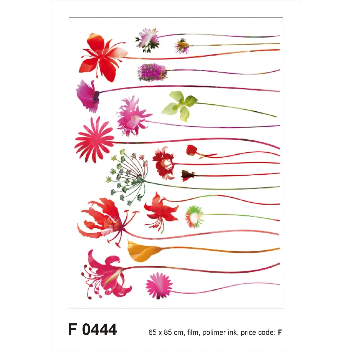 Sanders & Sanders Wandtattoo Blumen Rot Grün und Lila 65 x 85 cm 600254