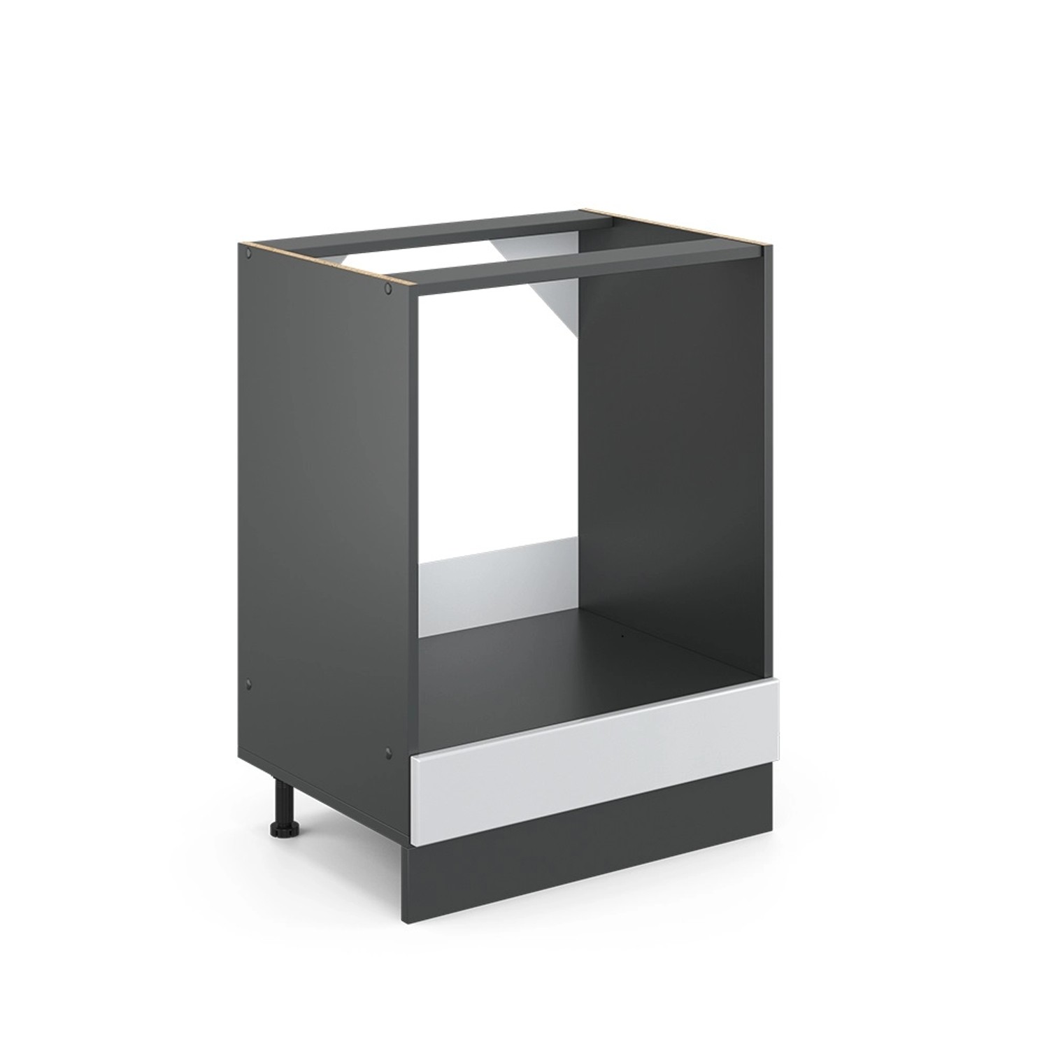 Vicco Herdumbauschrank R-Line Weiß Landhaus/Anthrazit 60 cm AP Eiche