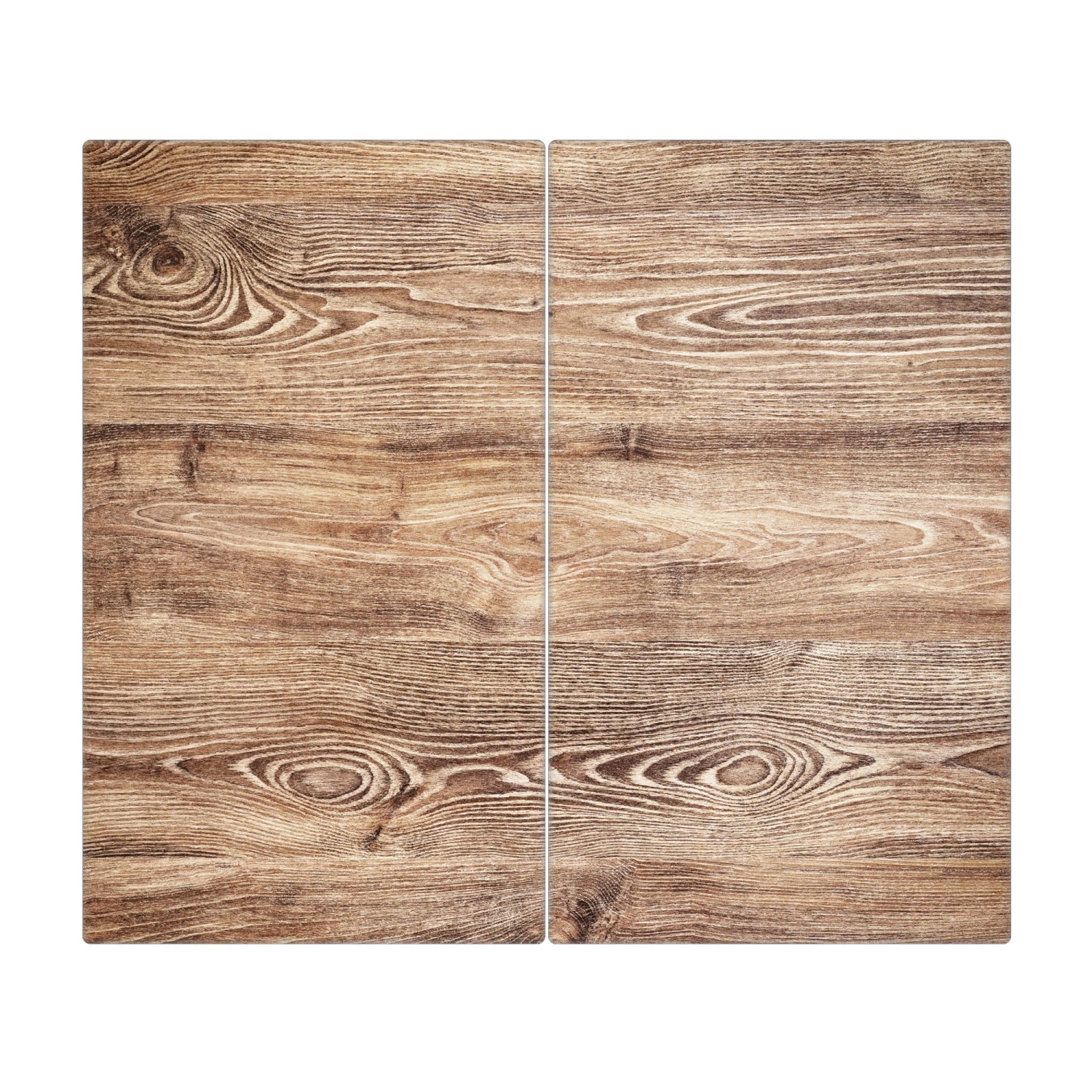 Banjado Herdabdeckplatte Glas 2 Teilig Je 30x52CM Schneidebrett Herdabdeckung Mit Motiv Maserung