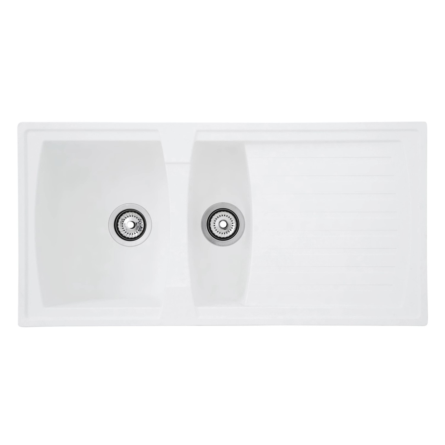 Respekta Mineralite Einbauspüle Boston 100 x 50 cm Weiß