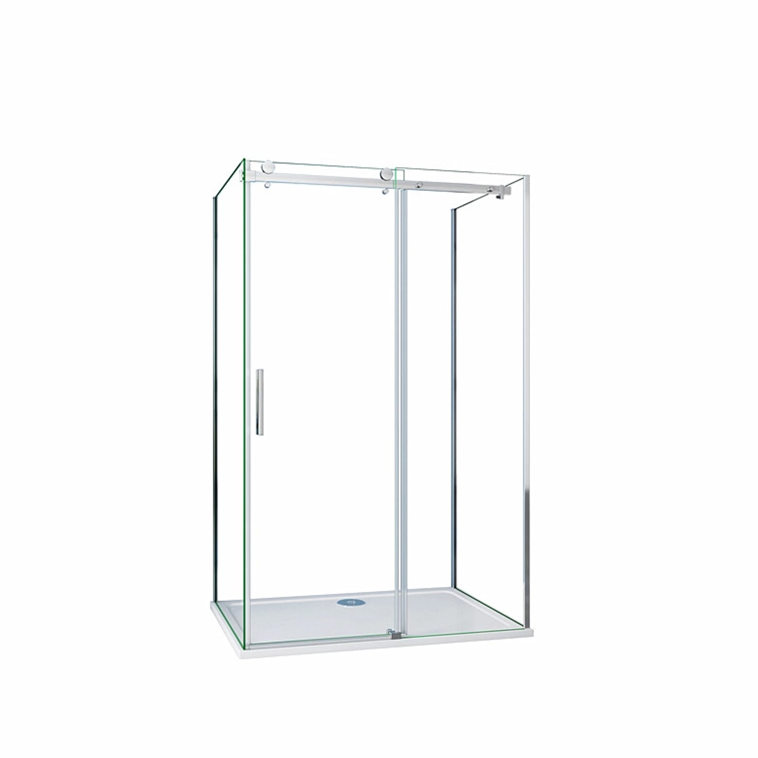 Duschparadies U-FORM Duschkabine 140 x 80 x 80 cm U-Duschkabine Höhe 195cm Schiebetür 6mm NANO Glas Dusche U-Kabine